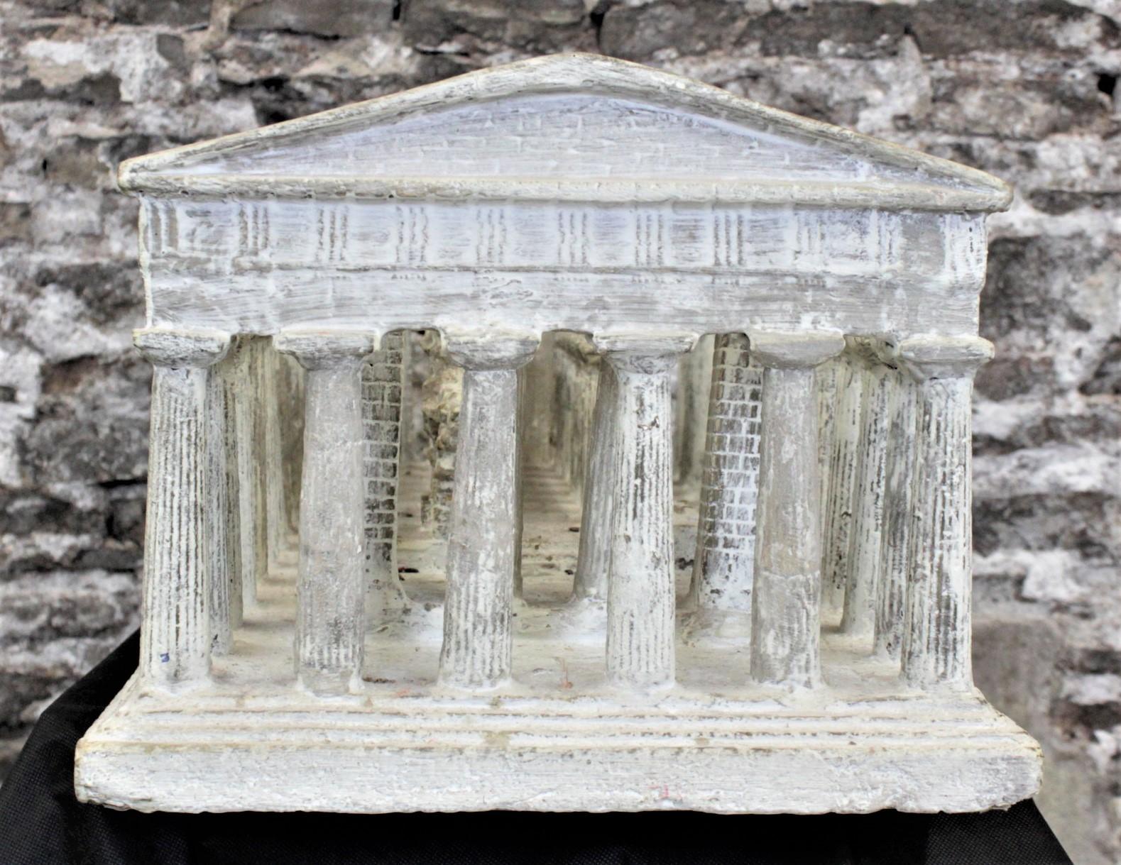 Plaster Vintage Large Ancient Greek Temple Ruins Architectural Model or Sculpture