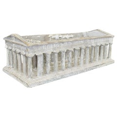 Vintage Large Ancient Greek Temple Ruins Architectural Model or Sculpture