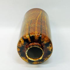 Vintage Large Amber Glazed Hungarian Floor Vase by Granit, 1960s