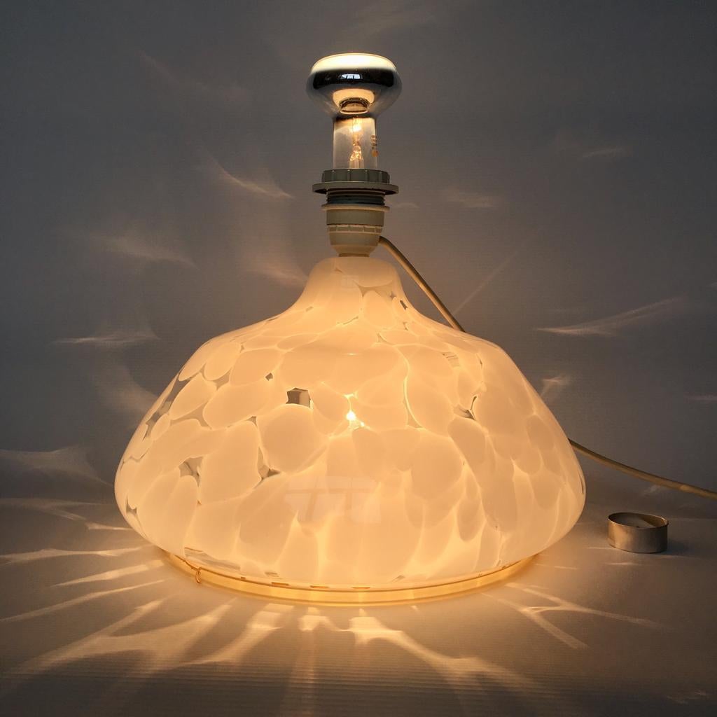 European Vintage Large Art Glass Table Lamp with Luminous Base For Sale