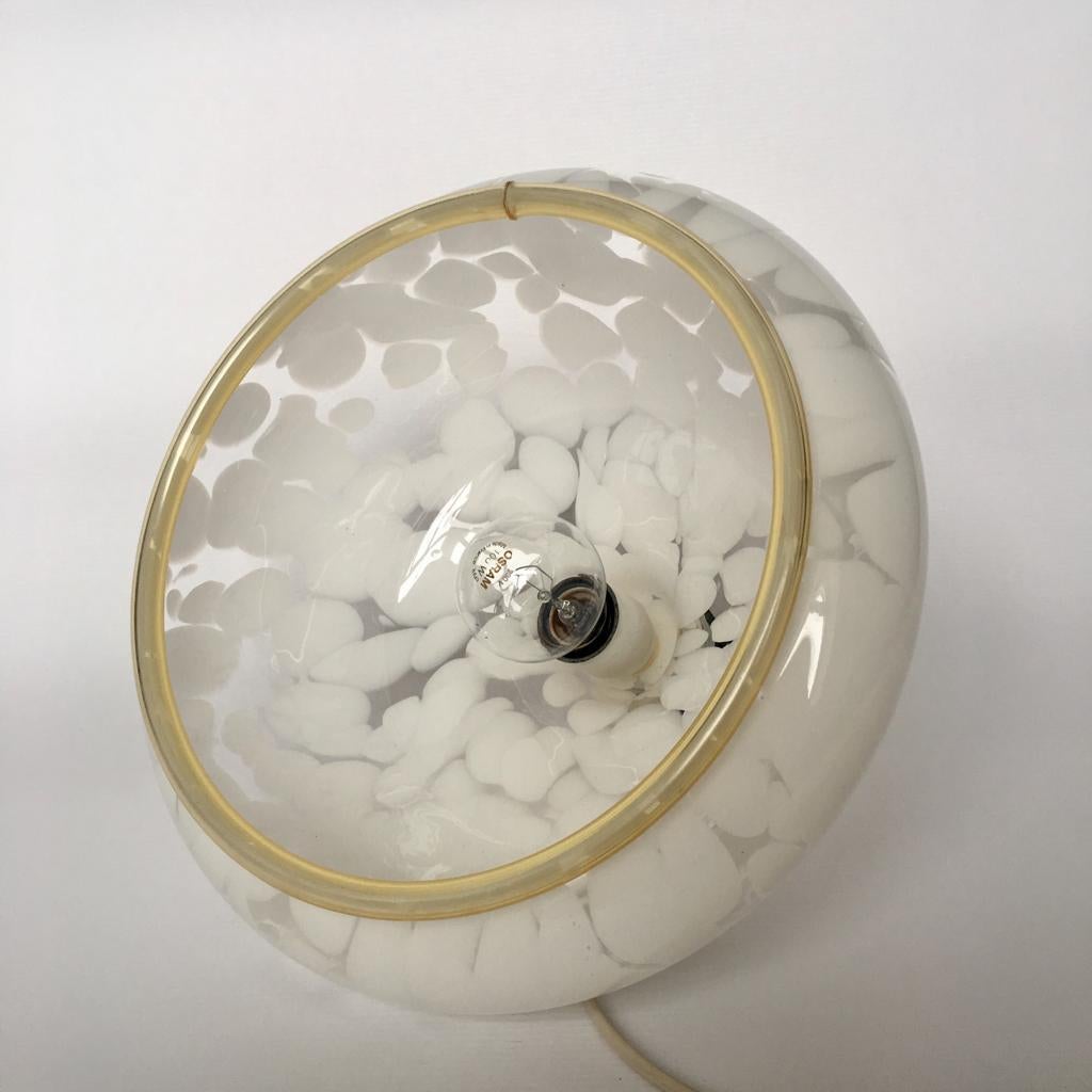 Mid-20th Century Vintage Large Art Glass Table Lamp with Luminous Base For Sale