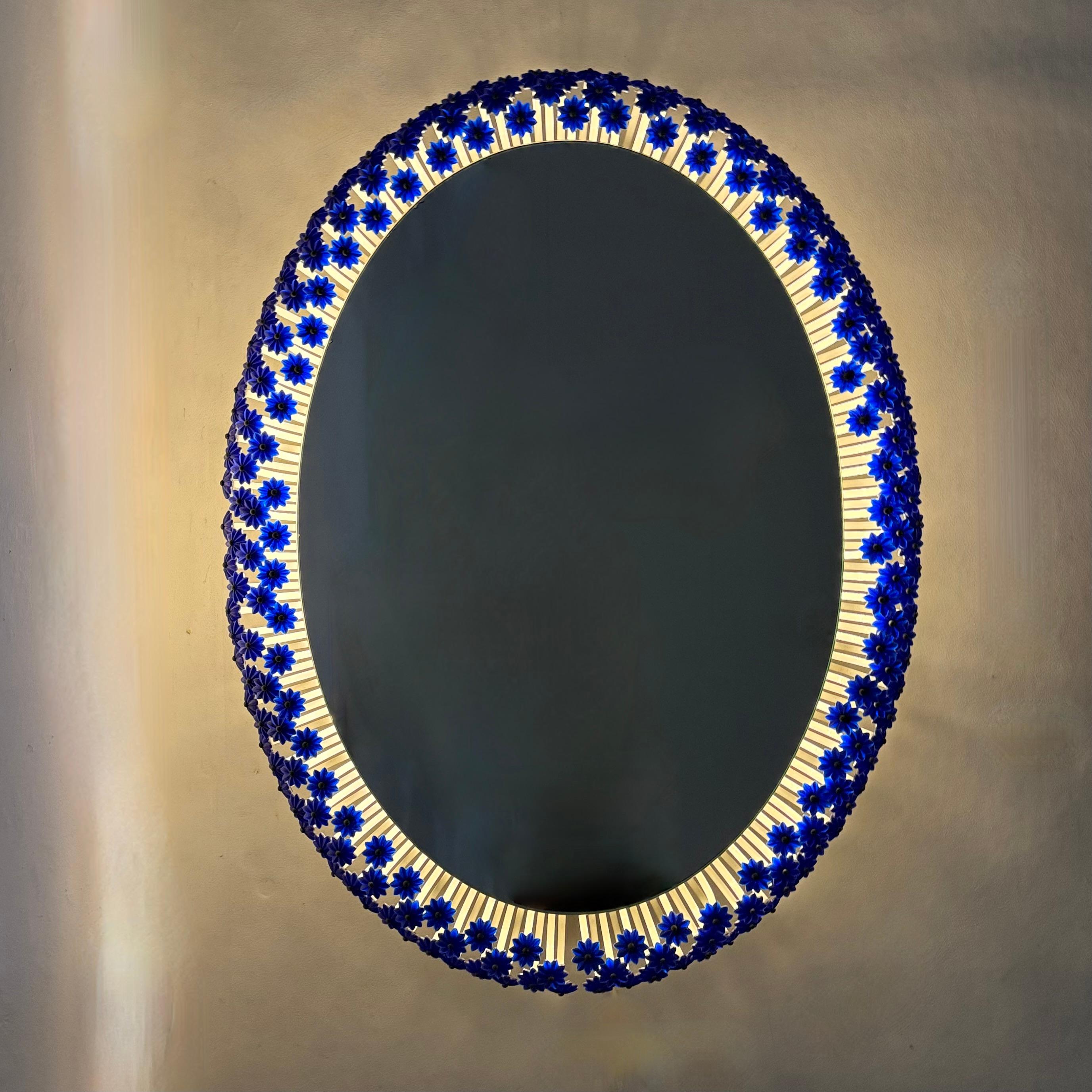 Specchio retroilluminato vintage di Emil Stejnar per Rupert Nikoll 1950s in vendita 6