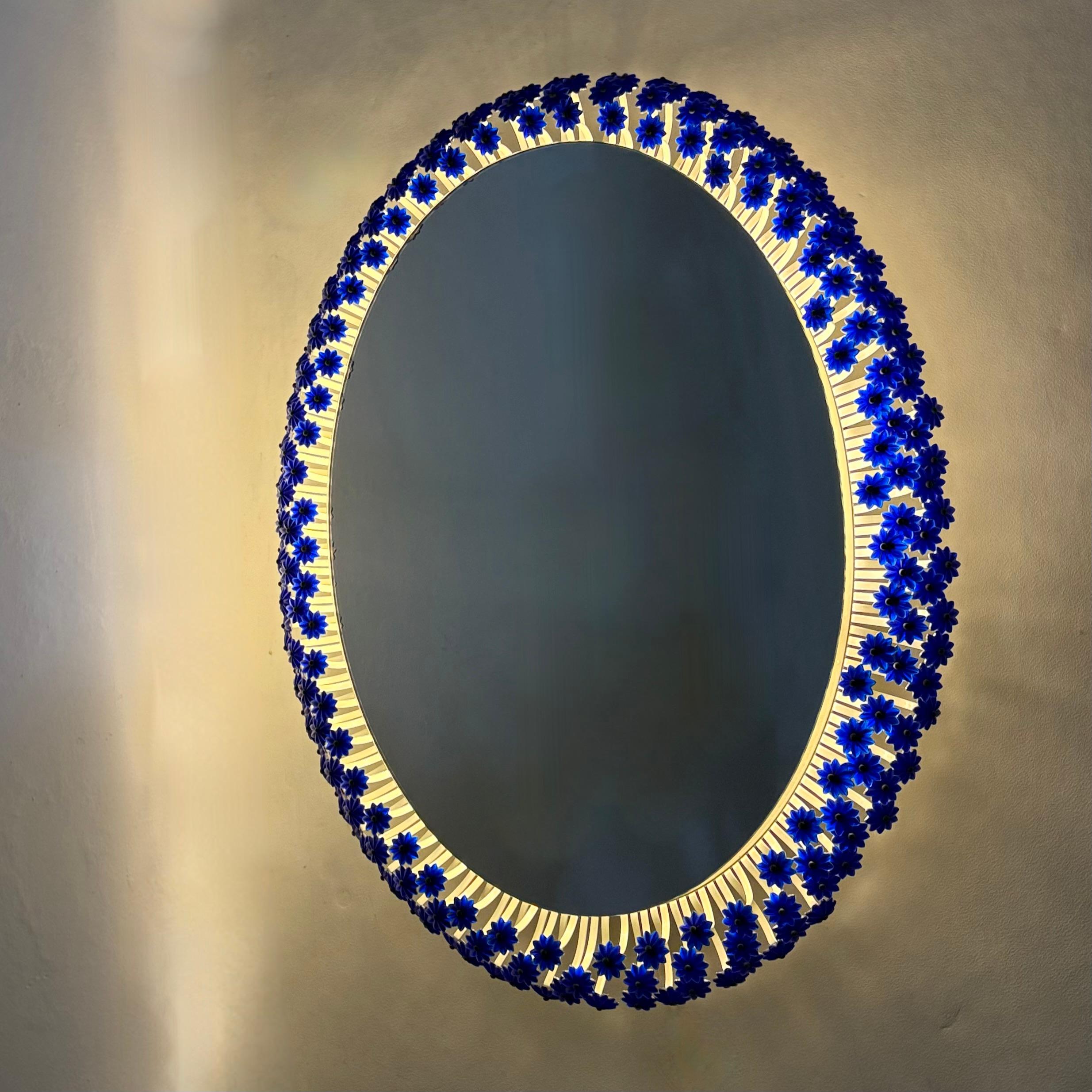 Specchio retroilluminato vintage di Emil Stejnar per Rupert Nikoll 1950s in vendita 1