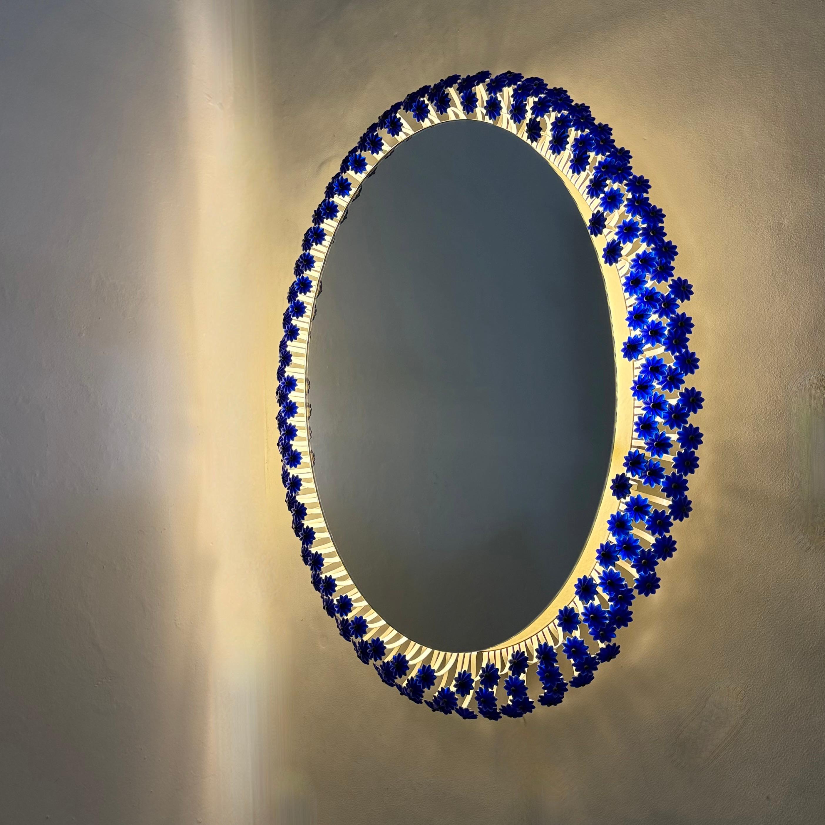 Specchio retroilluminato vintage di Emil Stejnar per Rupert Nikoll 1950s in vendita 2