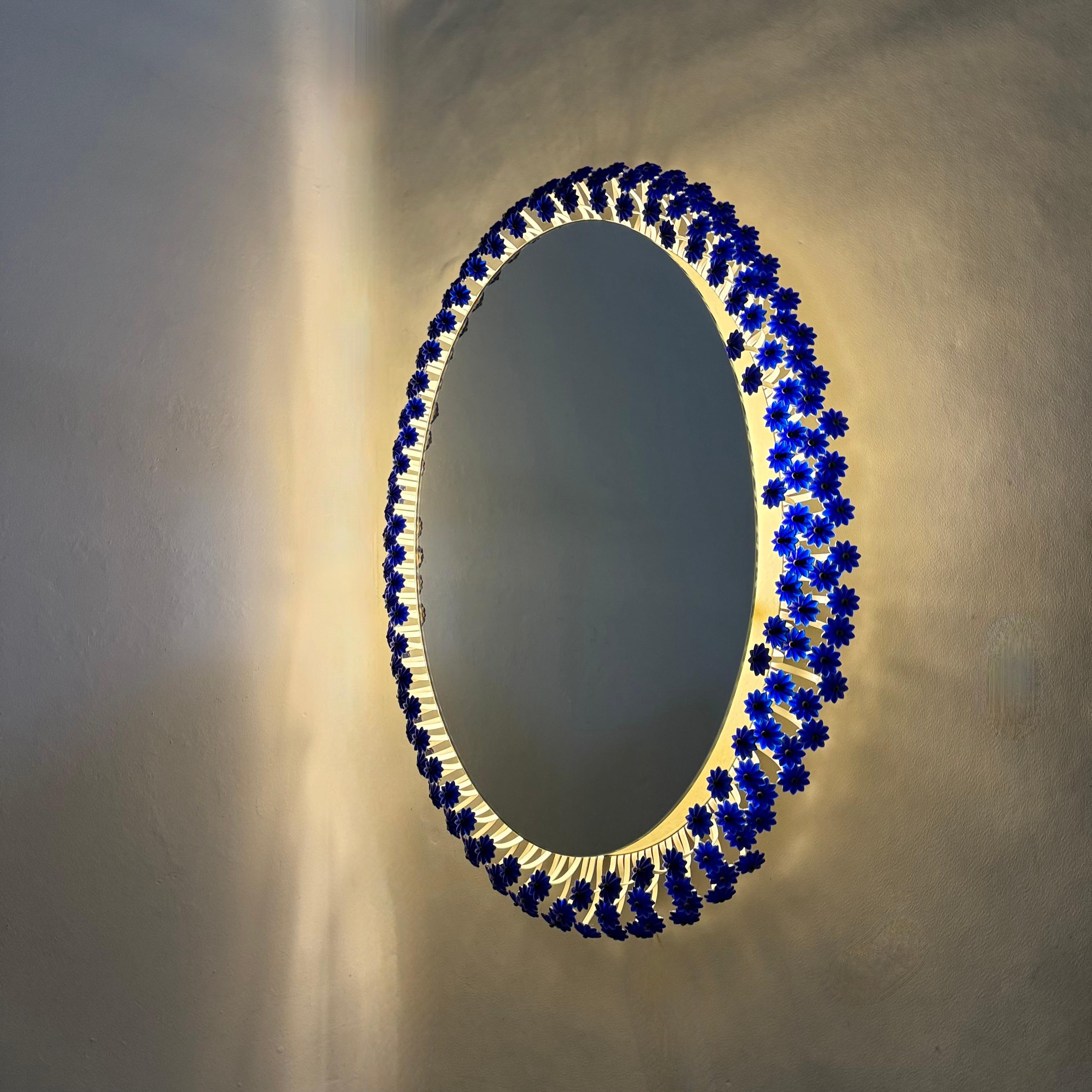 Specchio retroilluminato vintage di Emil Stejnar per Rupert Nikoll 1950s in vendita 3