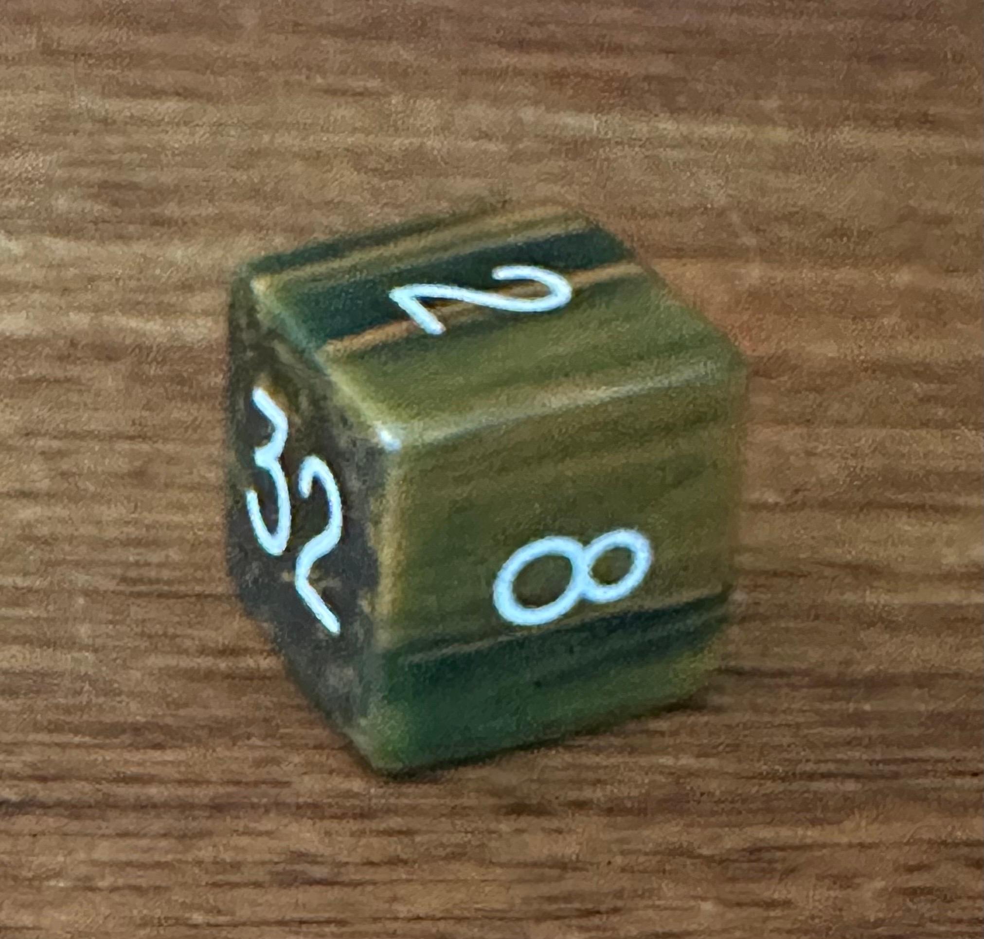 Vintage Large Bakelite Backgammon Doubling Cube - Rare 6
