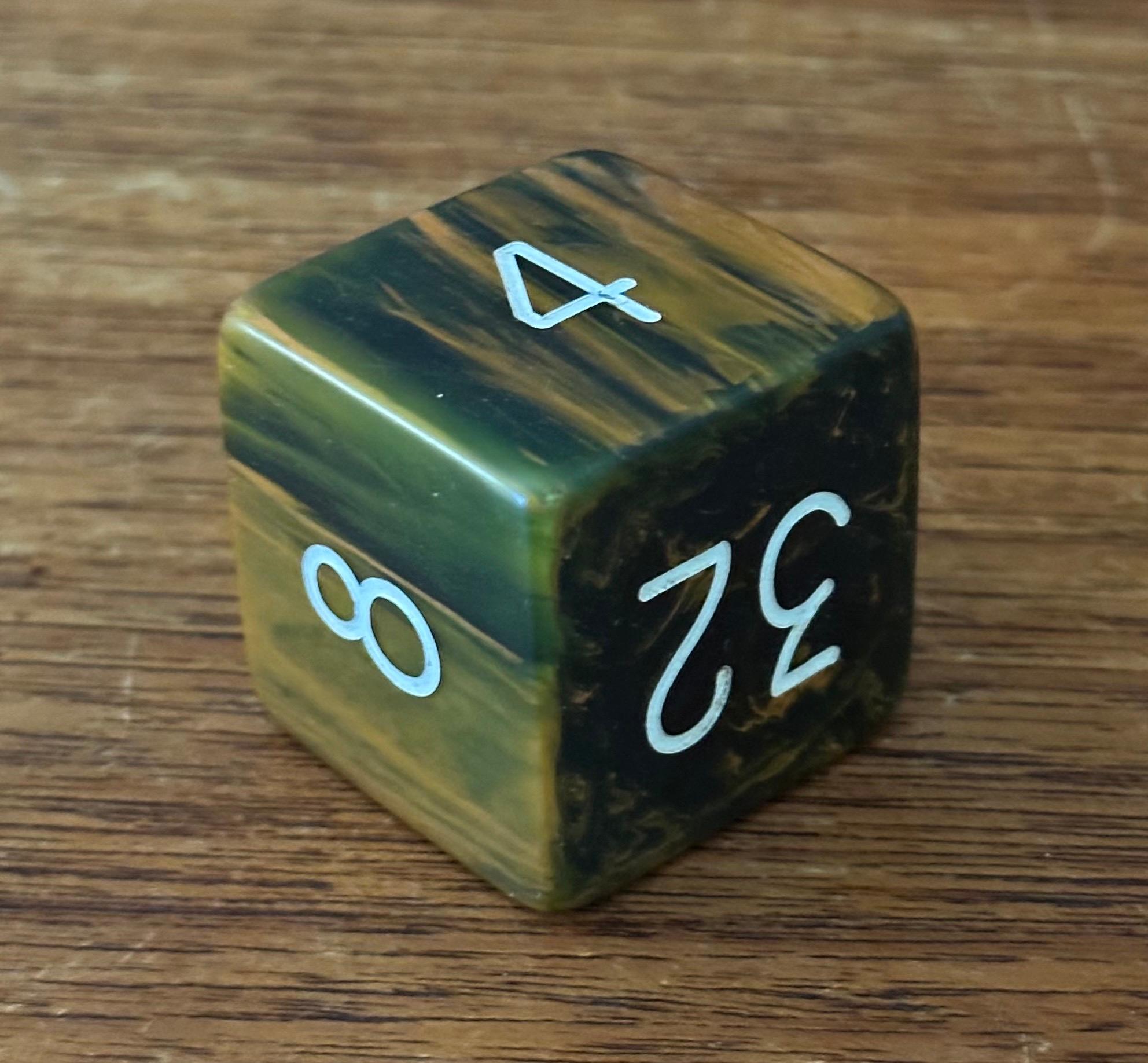 Vintage Large Bakelite Backgammon Doubling Cube - Rare 7