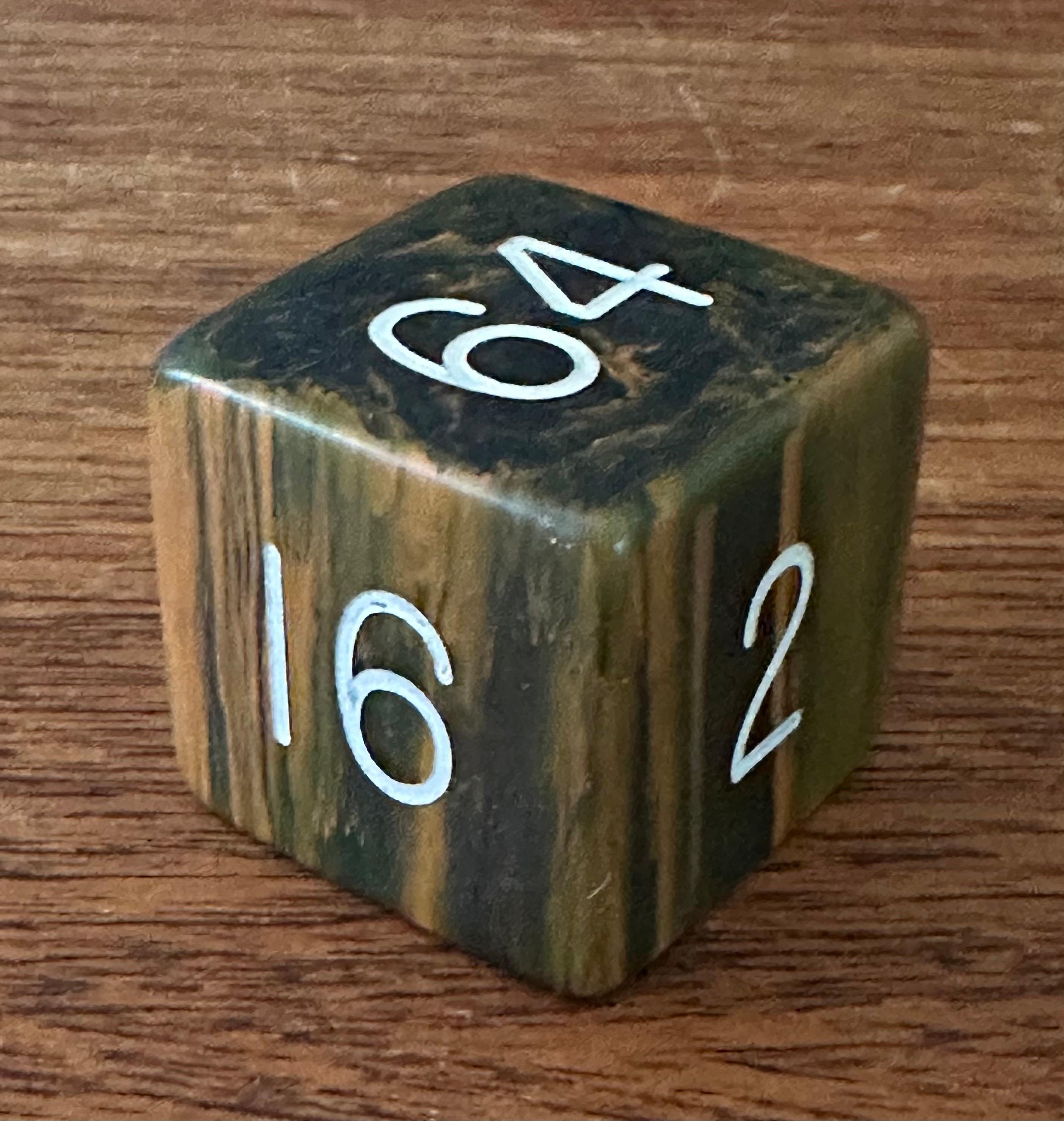 20th Century Vintage Large Bakelite Backgammon Doubling Cube - Rare