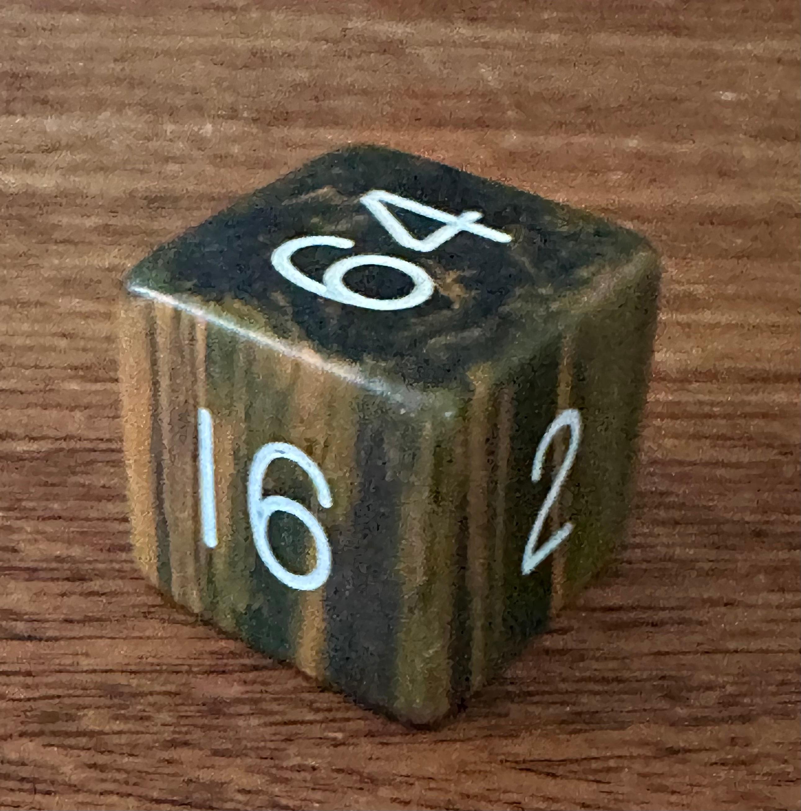 Vintage Large Bakelite Backgammon Doubling Cube - Rare 1
