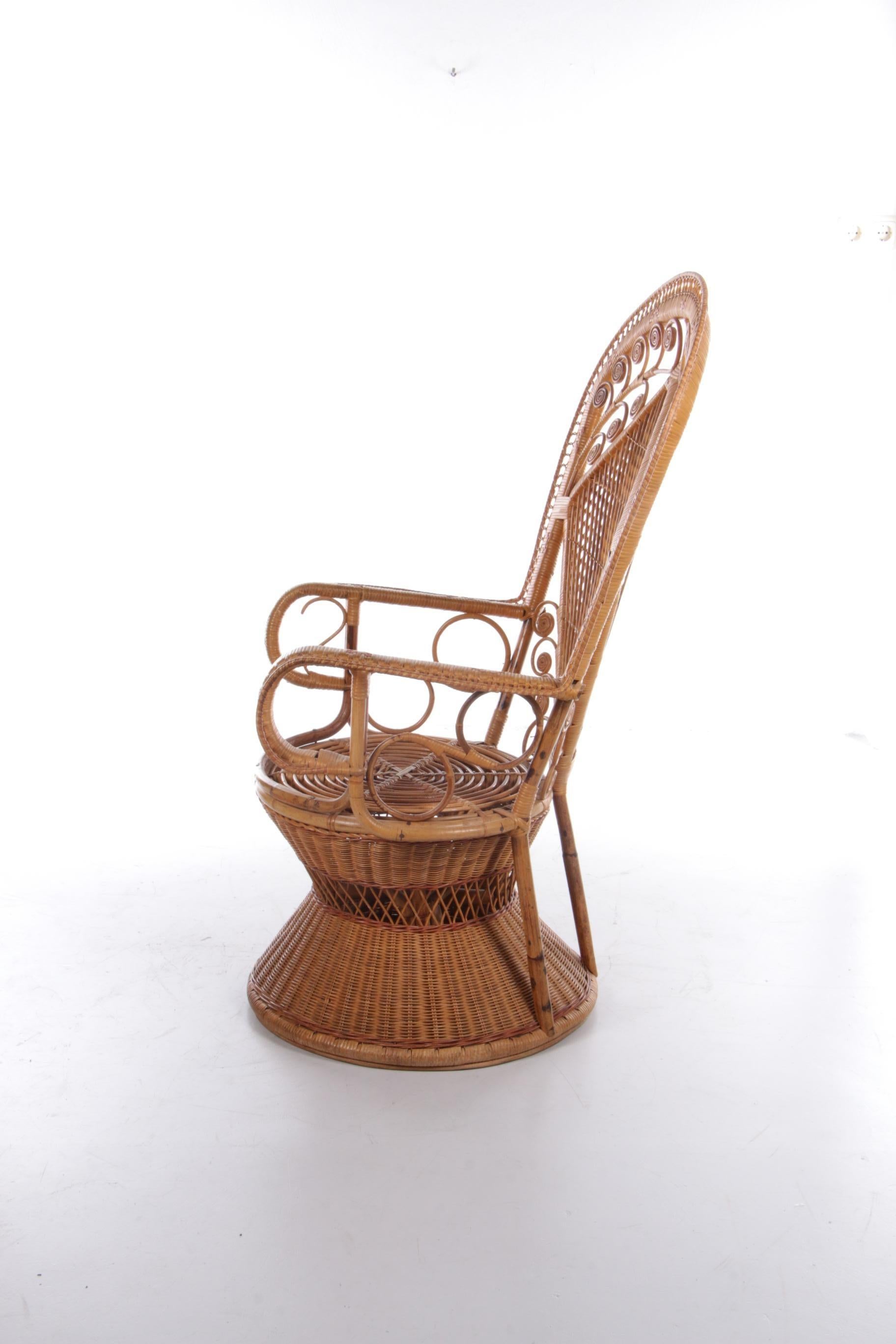 French Vintage Large Bamboo Chair 1960s France