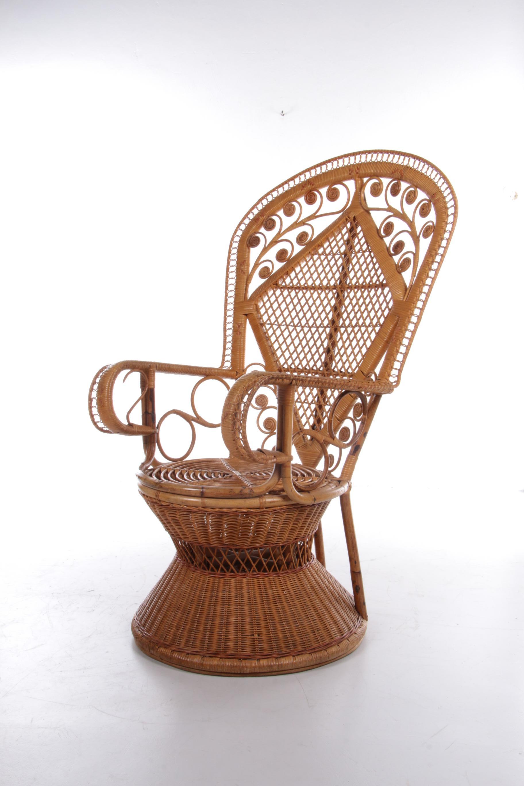 Vintage Large Bamboo Chair 1960s France 1