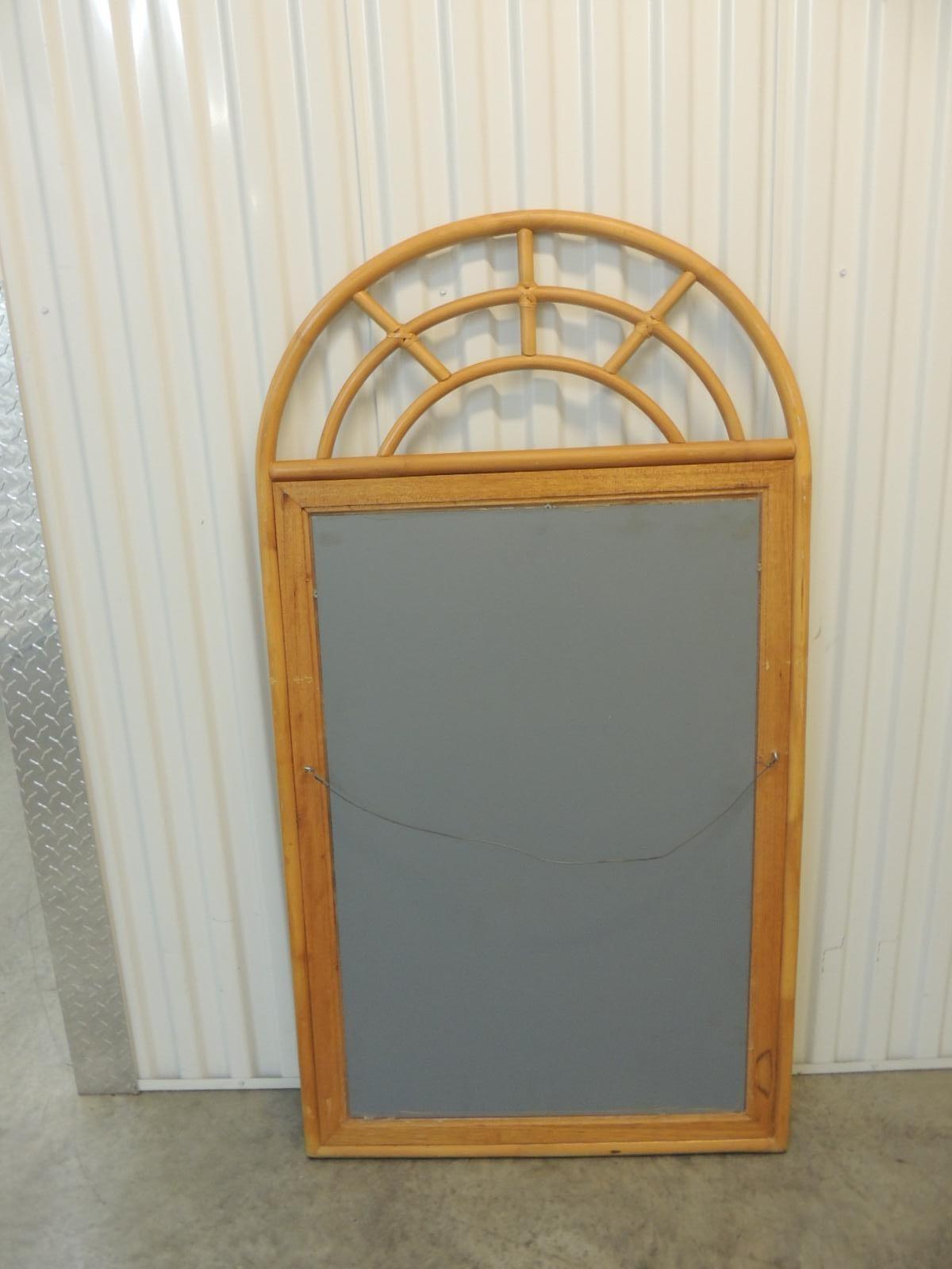 Indonesian Vintage Large Bamboo Mirror For Sale