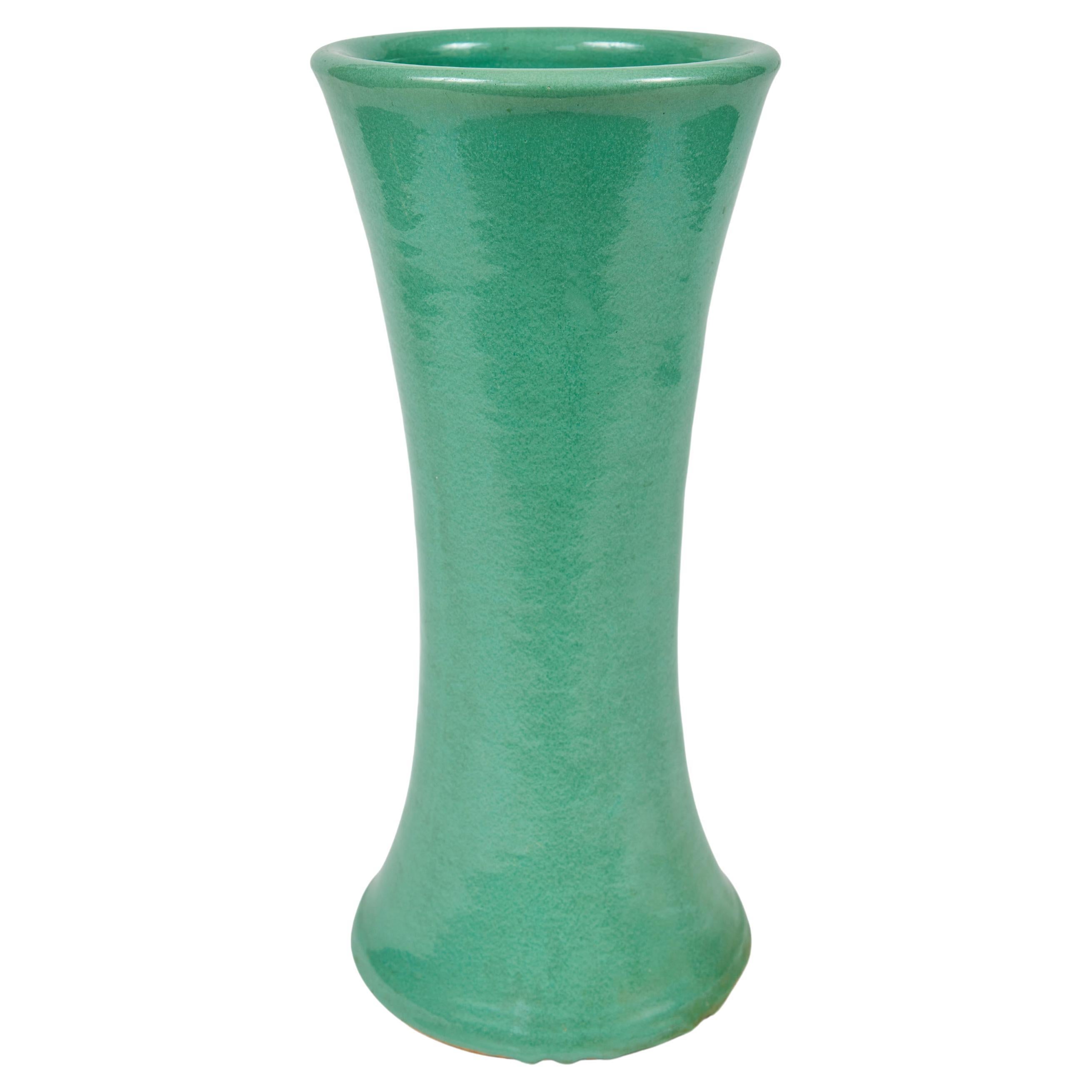 Vintage Large Bauer Carnation Vase in Jade Green For Sale