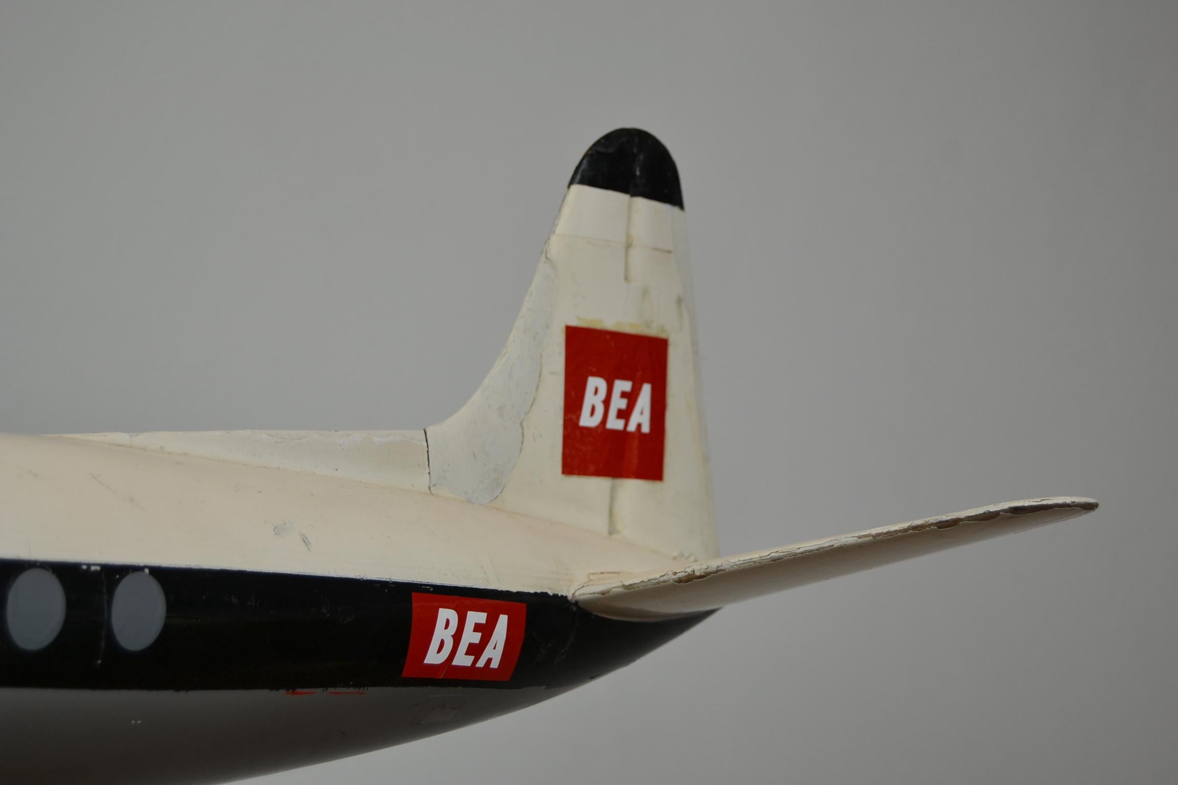 Vintage Large BEA Wooden Aeroplane Display, British European Airways, 1950s 6