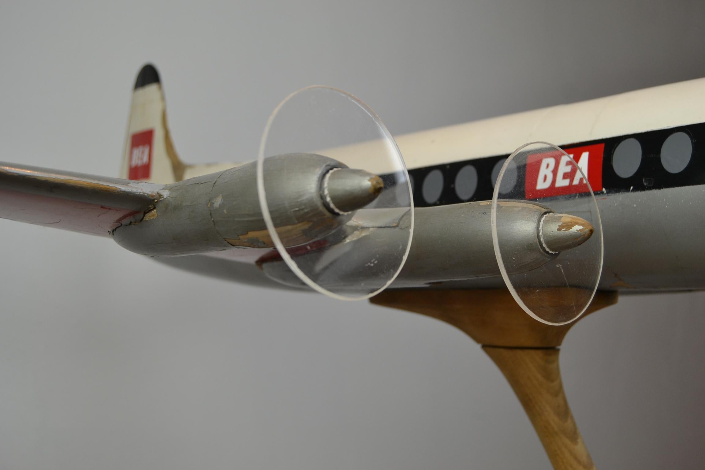 Vintage Large BEA Wooden Aeroplane Display, British European Airways, 1950s 10