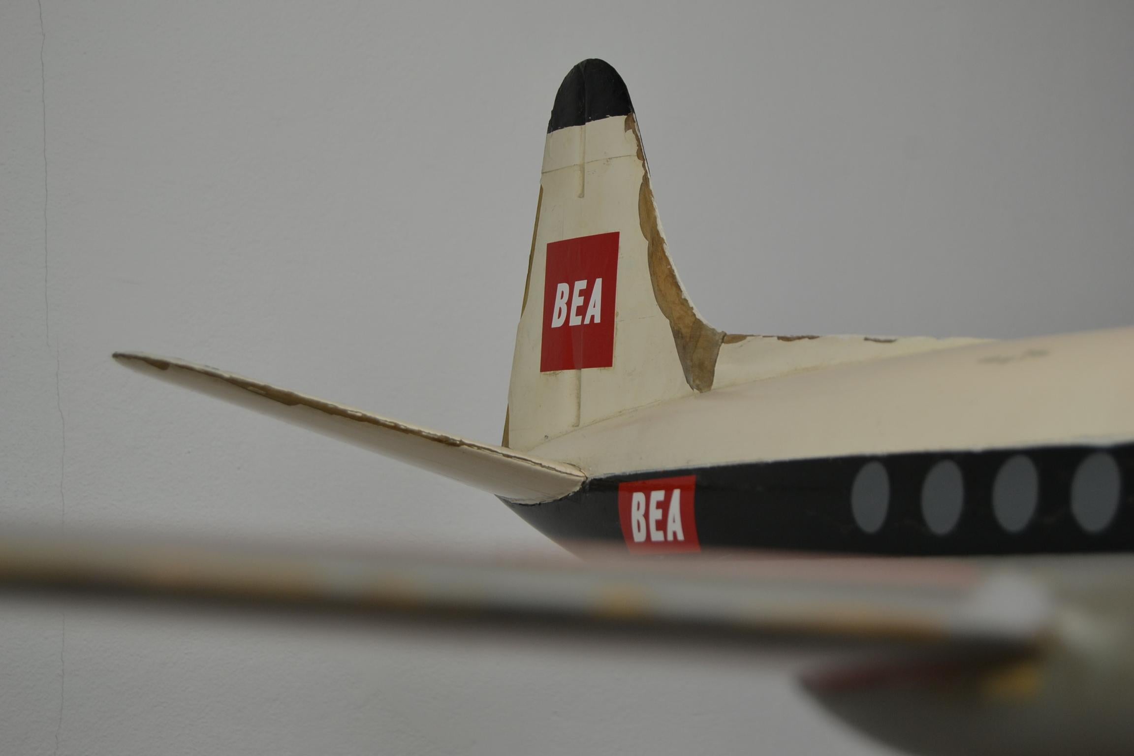 Vintage Large BEA Wooden Aeroplane Display, British European Airways, 1950s 11