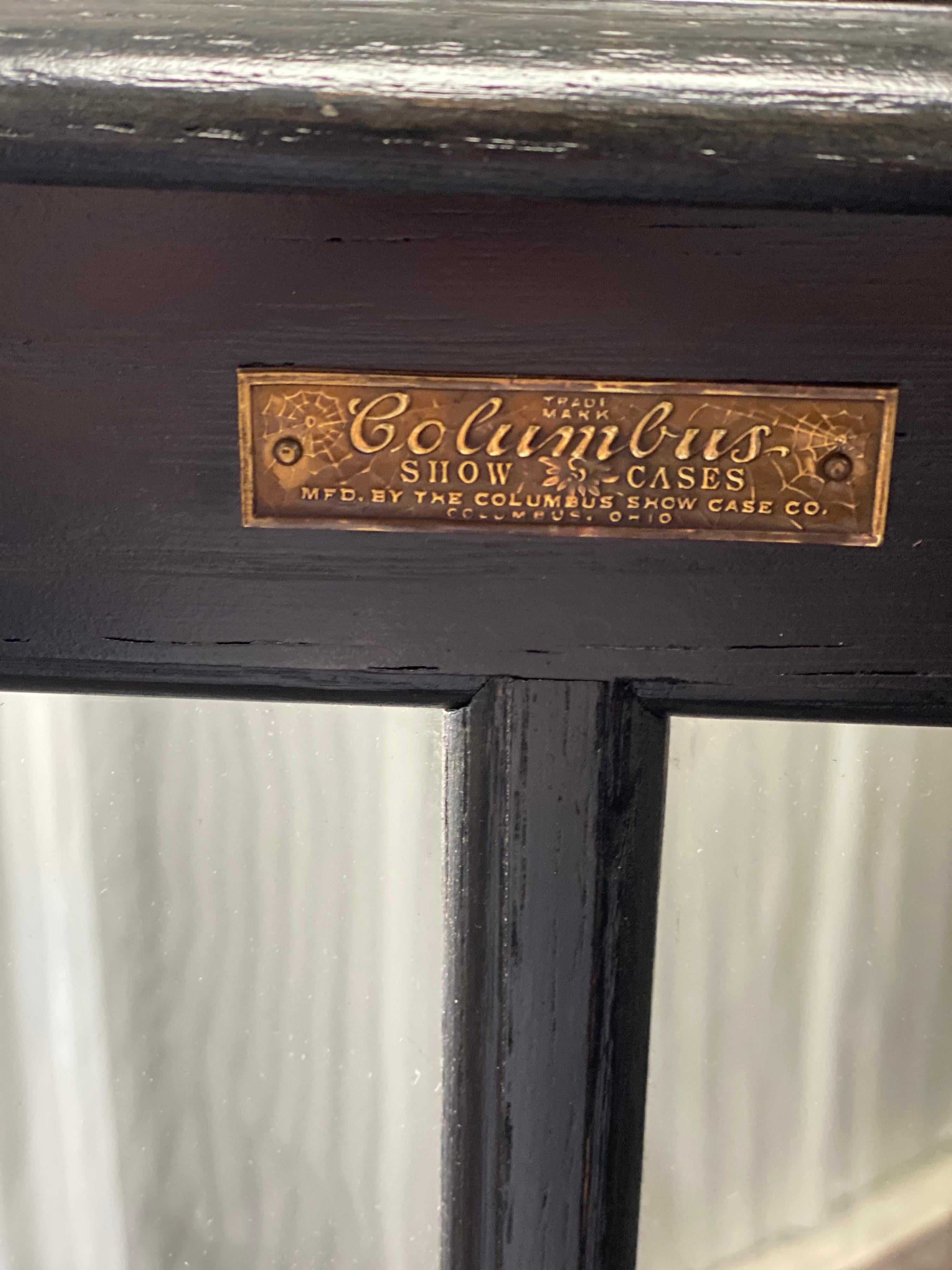 Vitrina/armario vintage grande de roble teñido de negro y cristal para tiendas 5