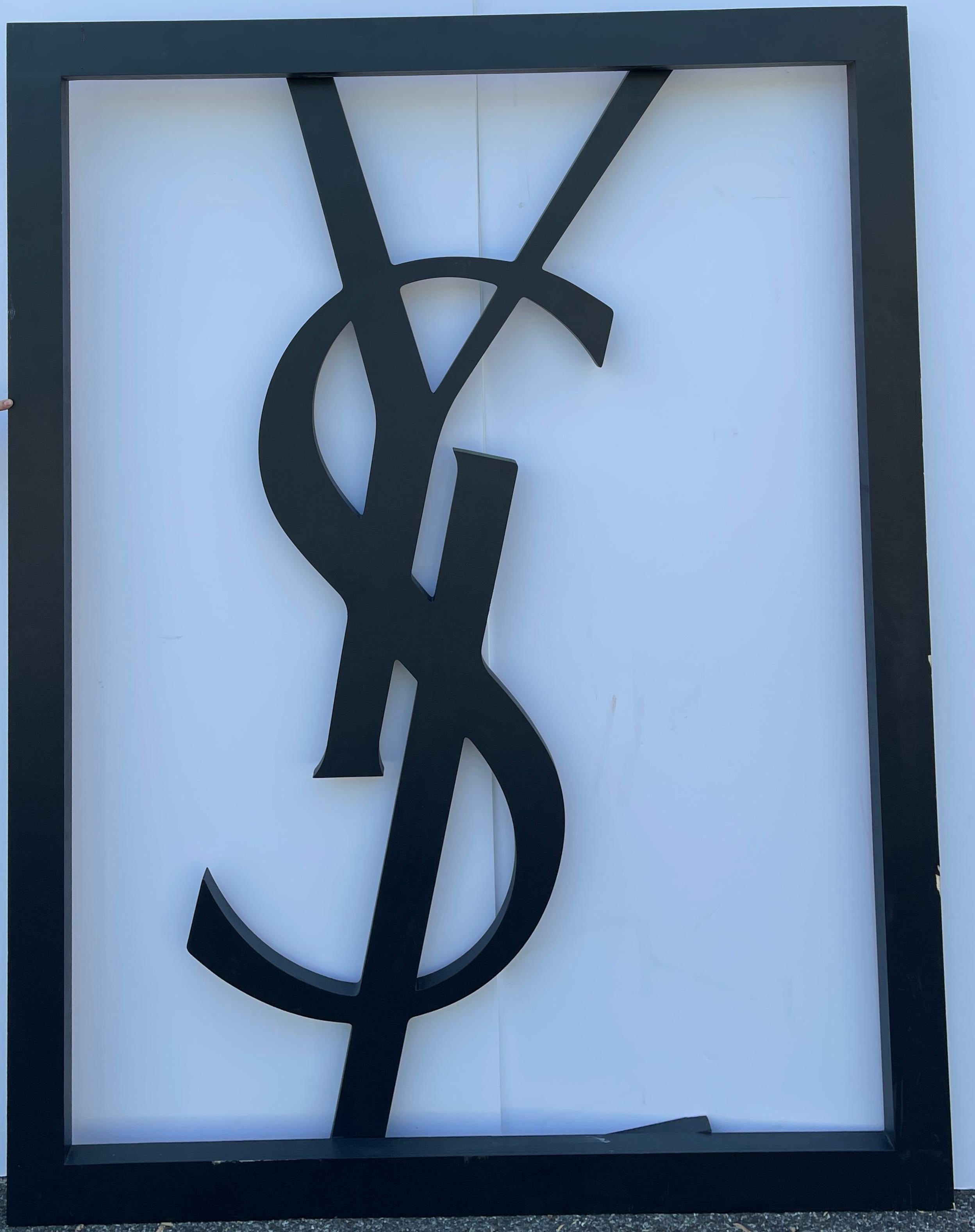 American Large Yves St. Laurent Standing Logo Advertisement Decor
