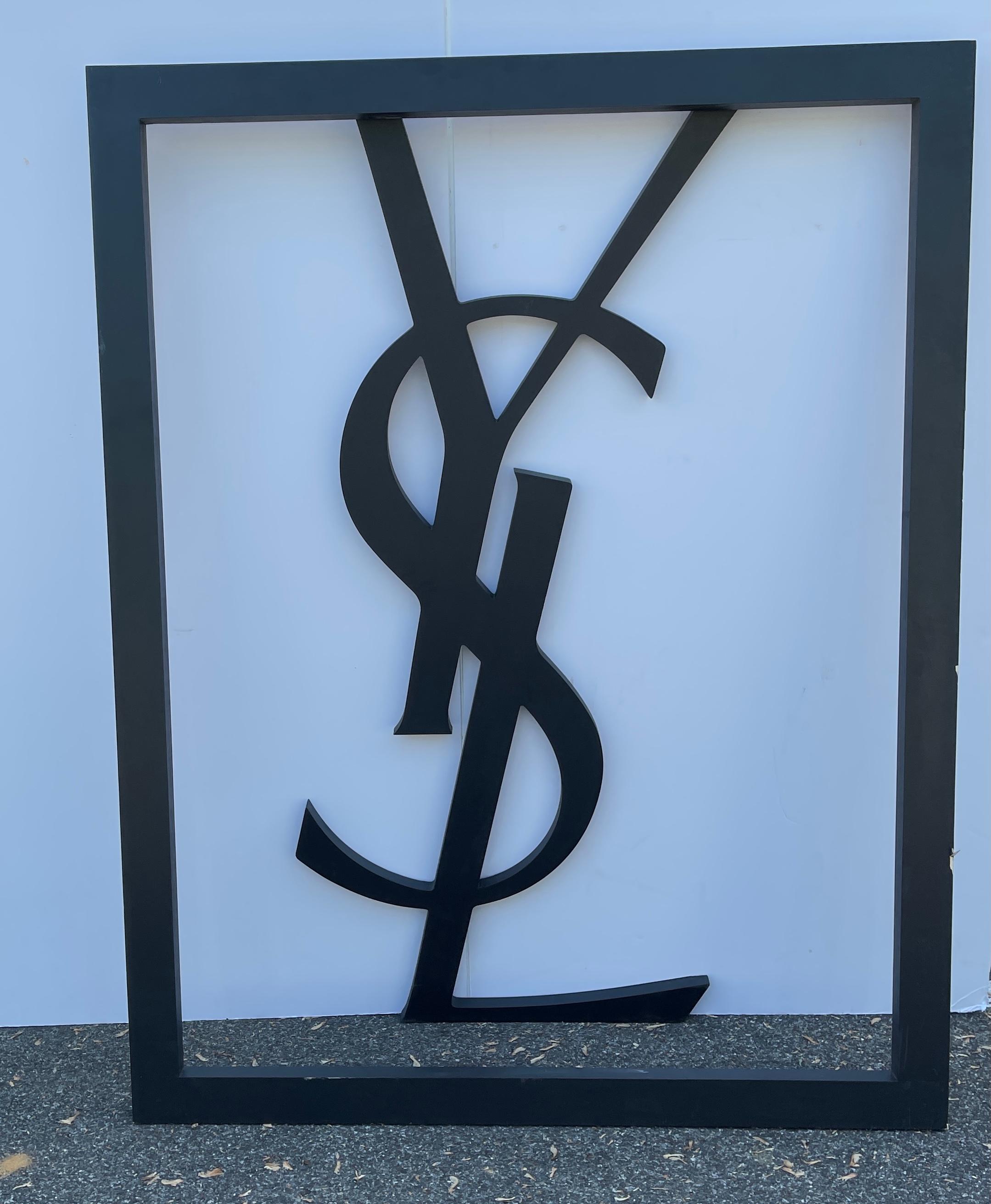 Painted Large Yves St. Laurent Standing Logo Advertisement Decor