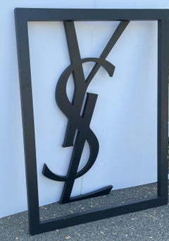 Vintage Large Yves St. Laurent Standing Logo Advertisement Decor