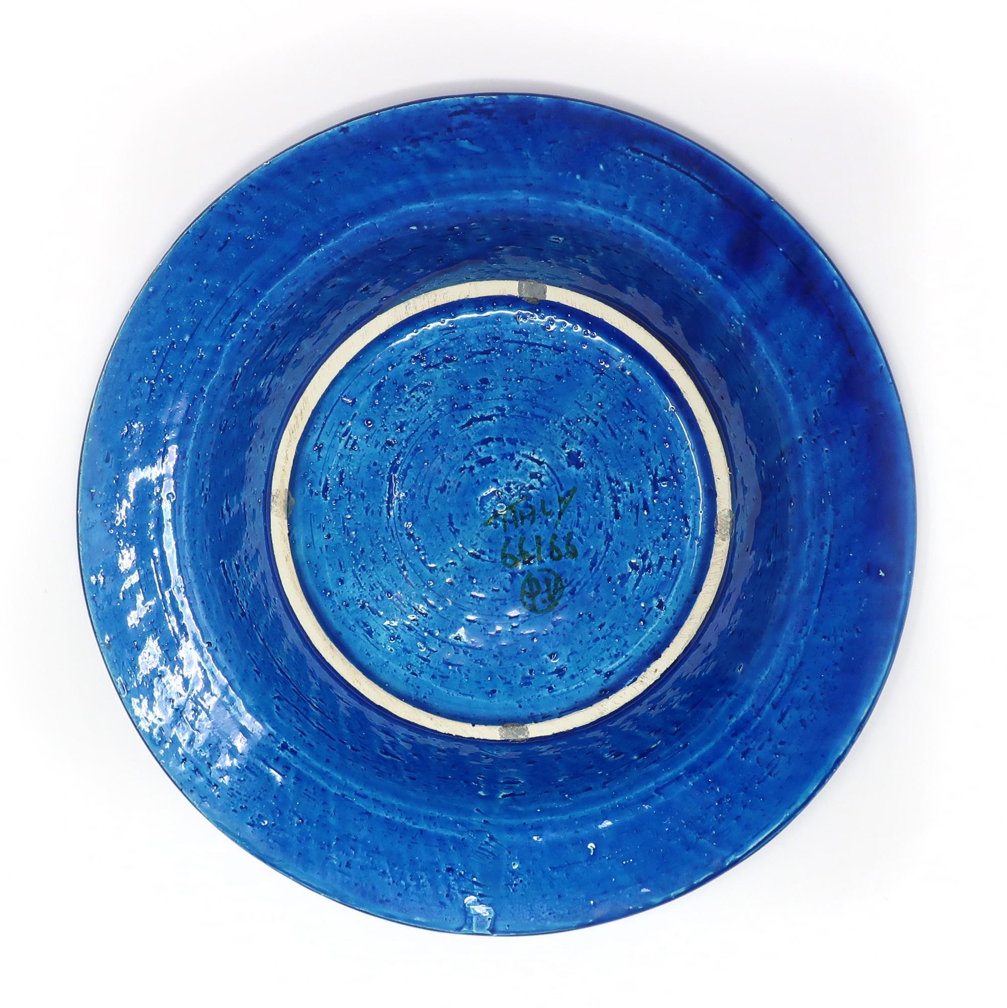 Vintage Large Blue Italian Ceramic Ashtray  For Sale 2
