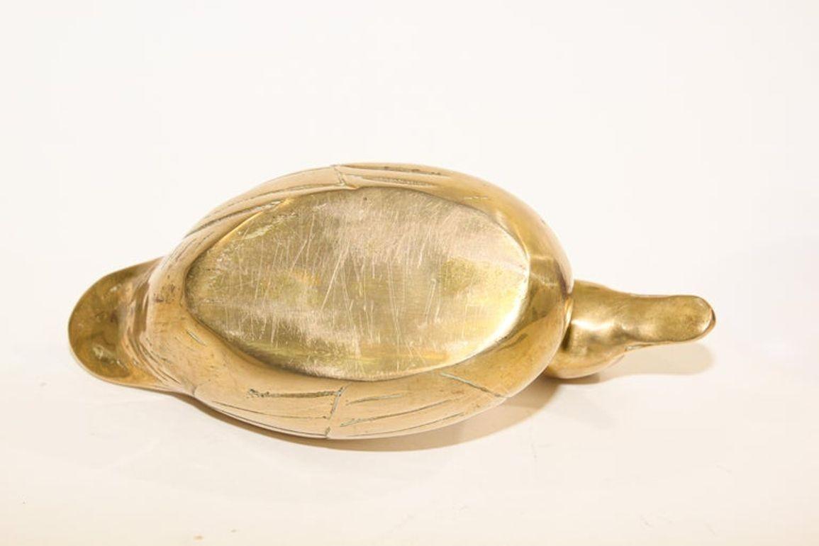 Hand-Carved Vintage Large Brass Duck 