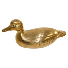 Escultura decorativa vintage "Señuelo" de pato grande de latón