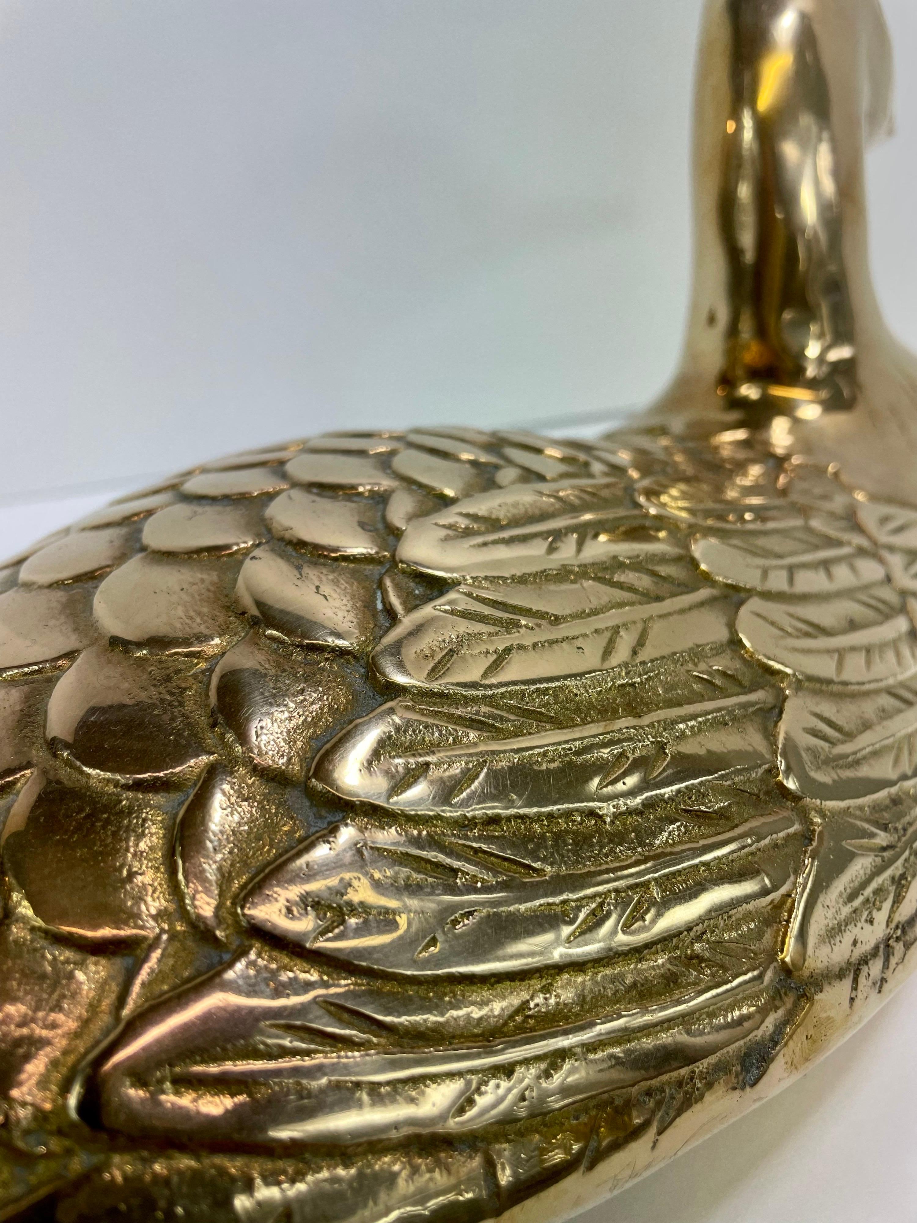 Vintage Large Brass Duck 