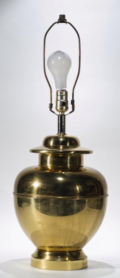 Vintage Large Brass Footed Ginger Jar Table Lamp