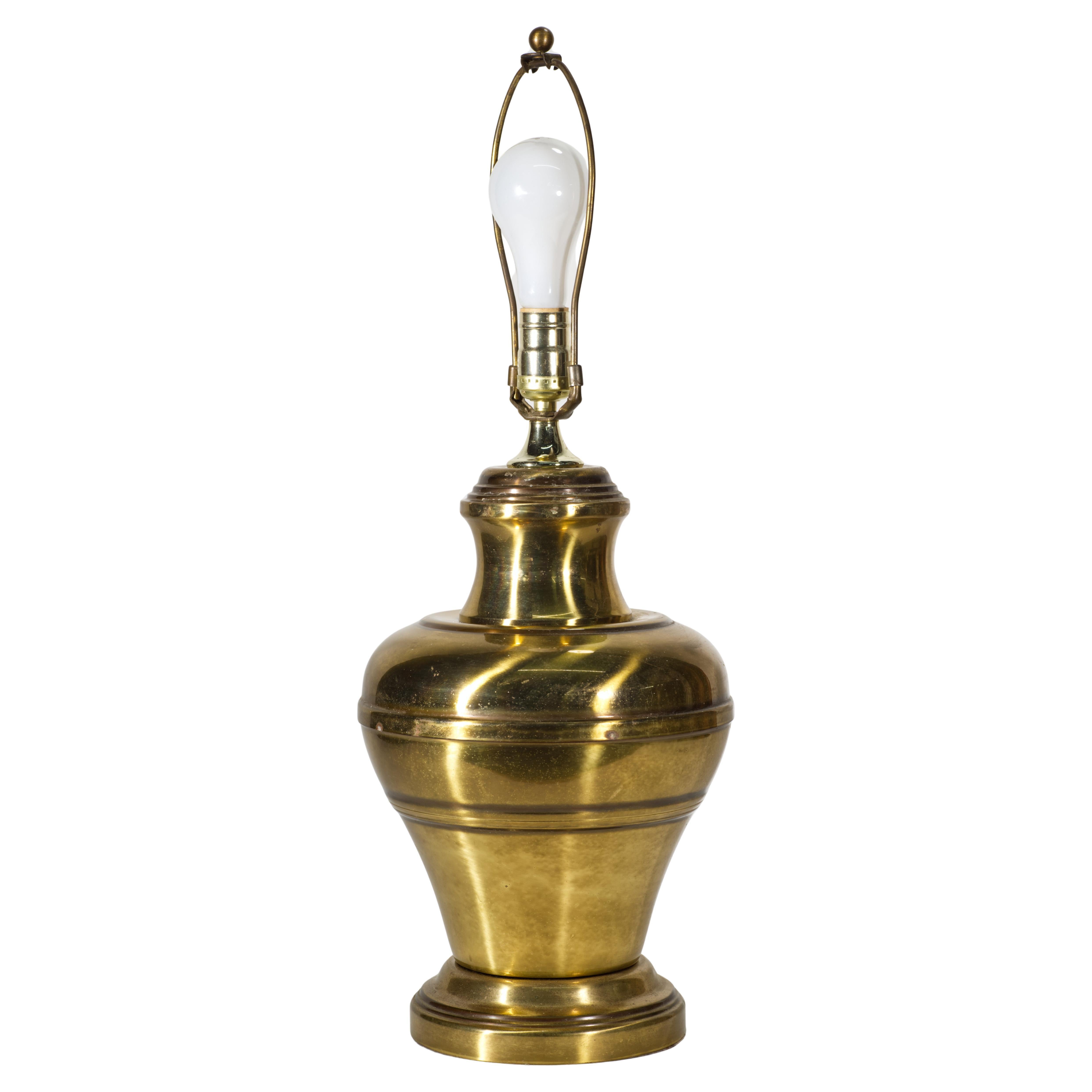 Lampada da tavolo Ginger Jar in ottone di grandi dimensioni vintage