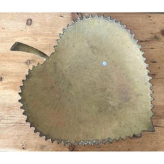 Vintage Large Brass Leaf Tray