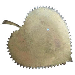 Vintage Large Brass Leaf Tray