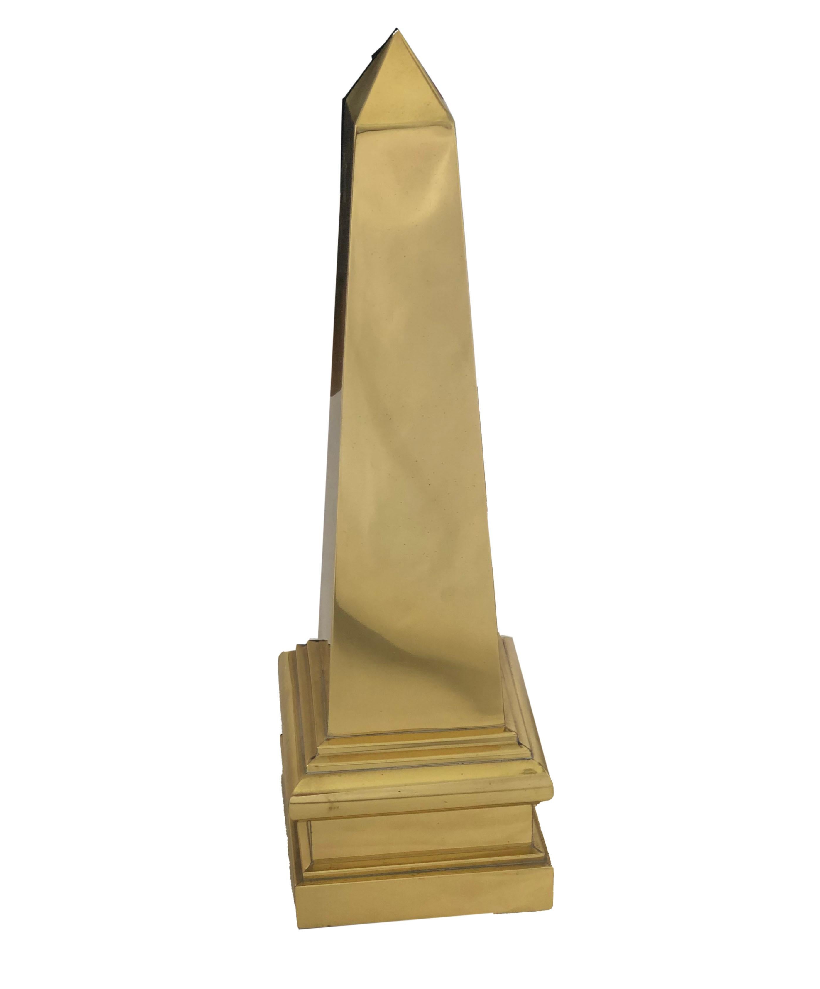 American Vintage Large Brass Obelisk