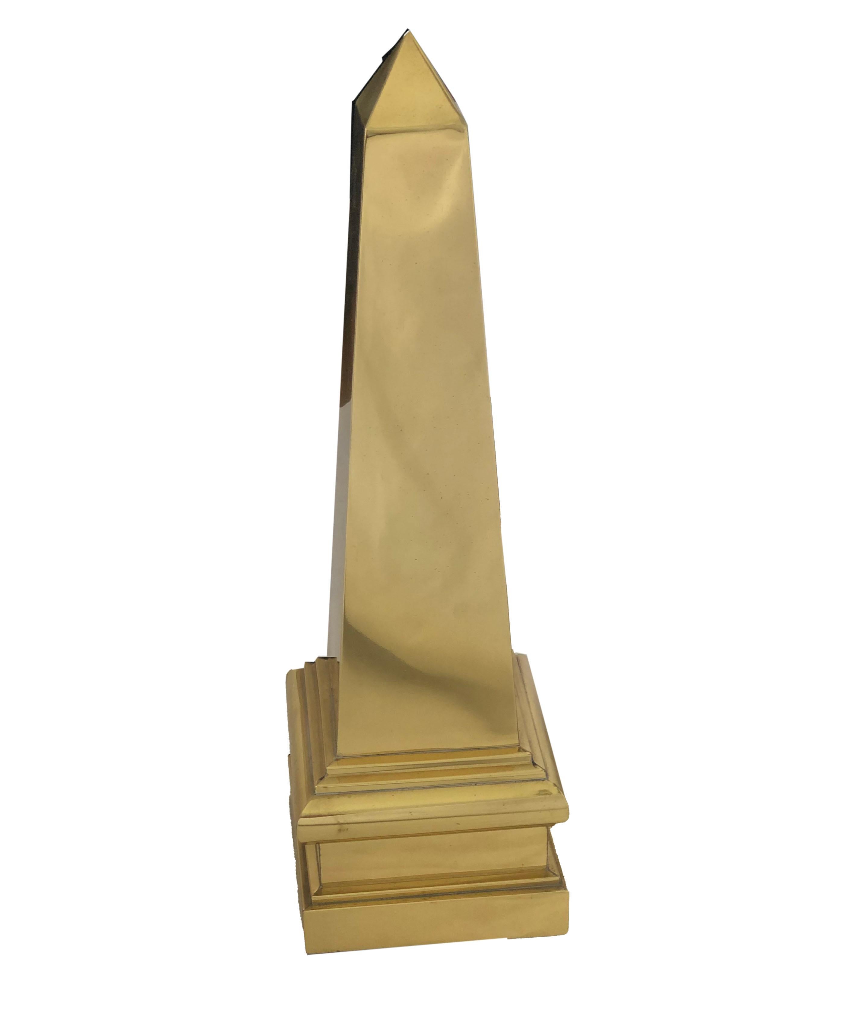 Vintage Large Brass Obelisk For Sale at Diamond Obelisk Lamp | Table Lamps