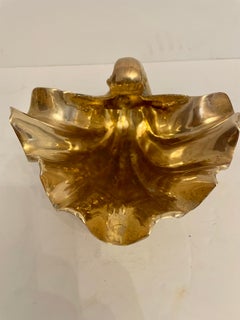 Vintage Large Brass Seashell Dish or Bowl