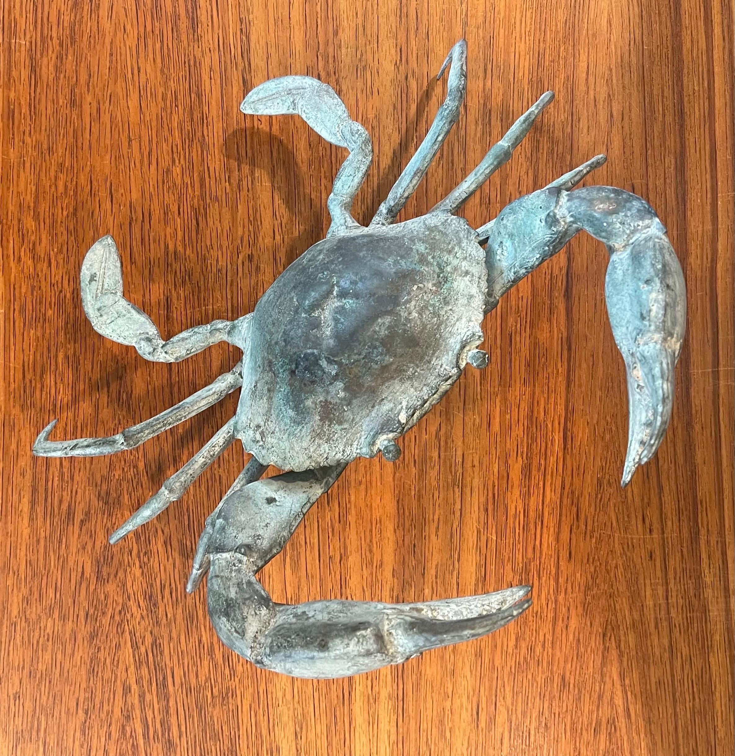 Grande sculpture de crabe articulée en bronze vintage 6