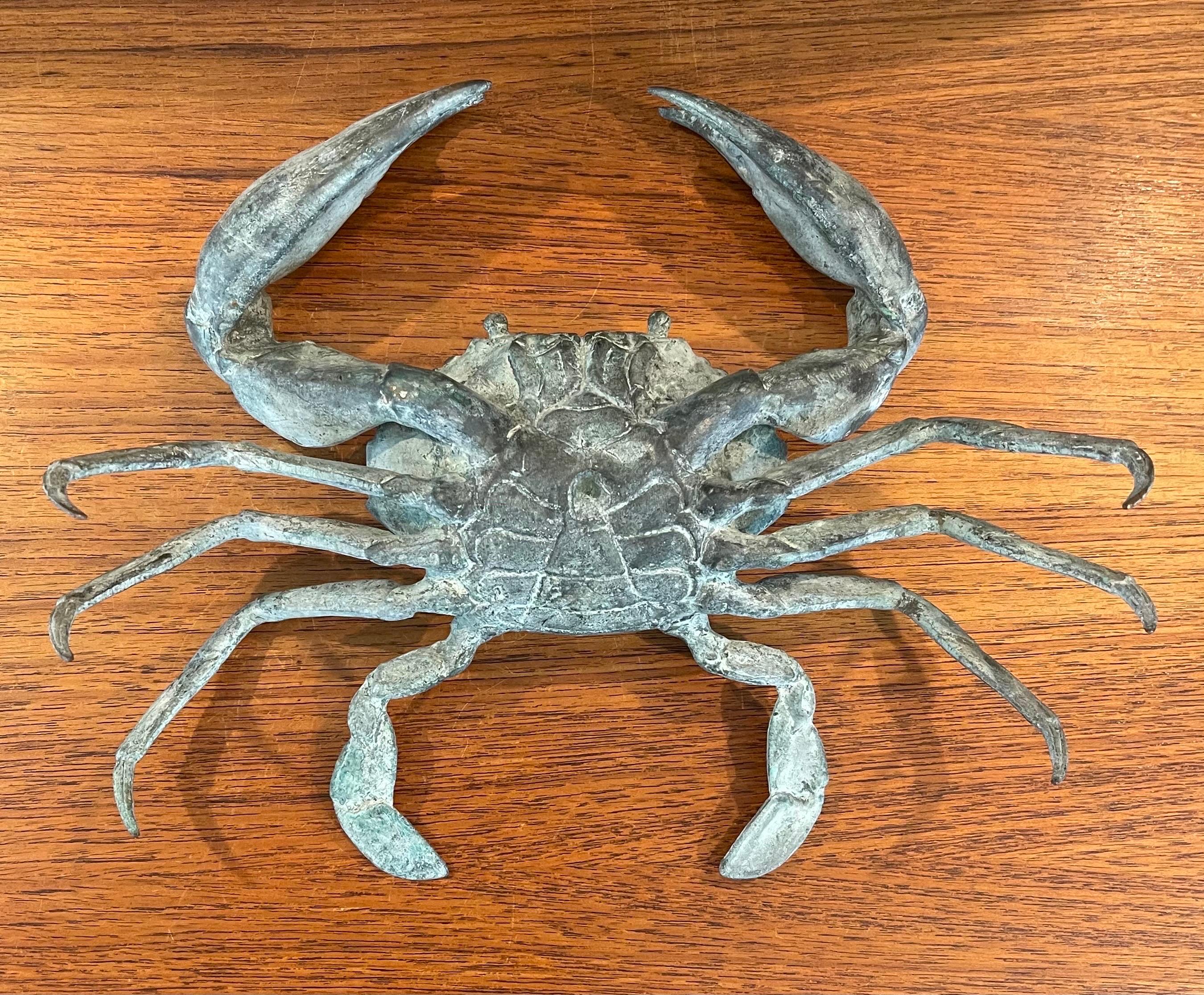 Grande sculpture de crabe articulée en bronze vintage 9