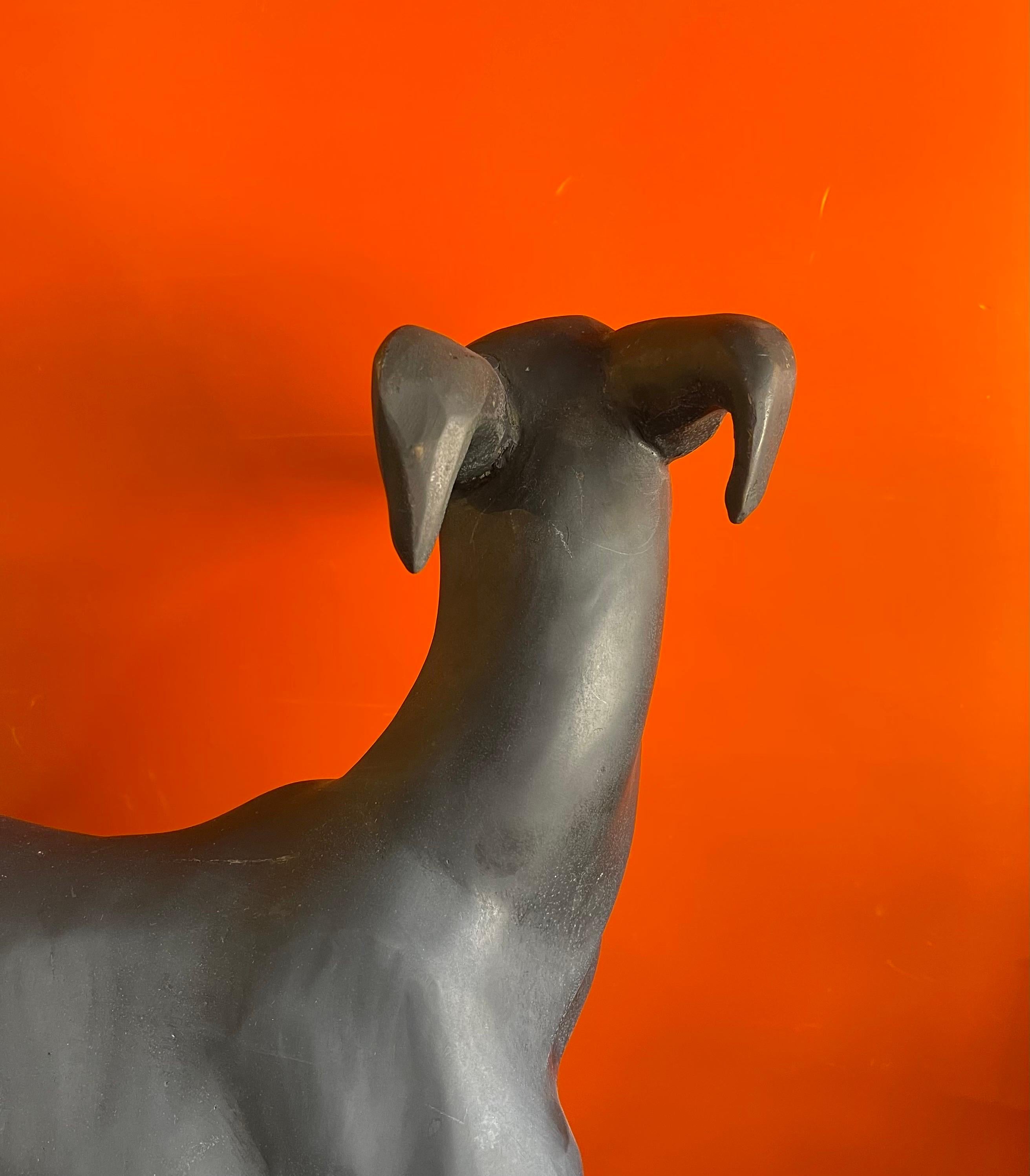 Vintage Large Bronze Greyhound Sculpture 5