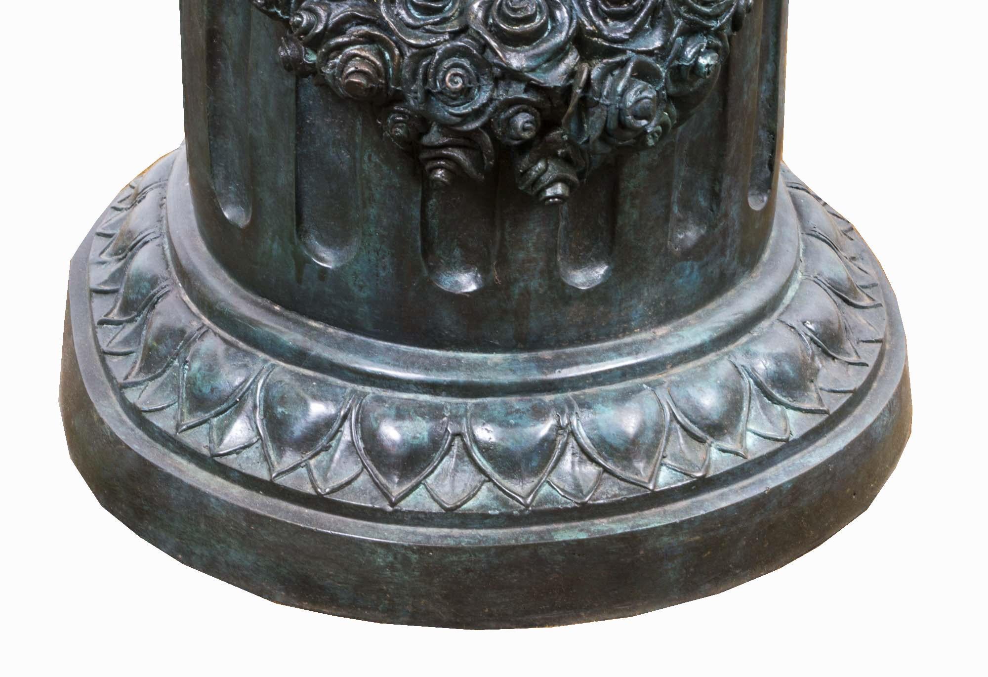 Vintage Large Bronze Urn Garden Fountain Bird Bath Jardiniere, 20th C 1