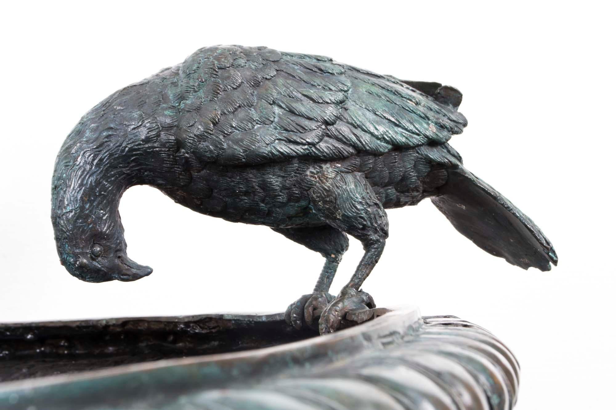 Vintage Large Bronze Urn Garden Fountain Bird Bath Jardiniere 20th Century For Sale 6