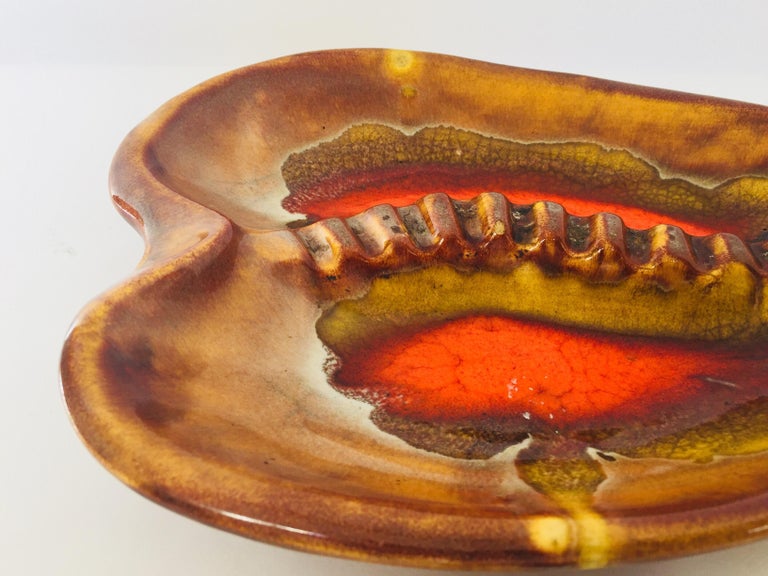 Vintage Large California Ceramic Ashtray in Bright Colors at 1stDibs