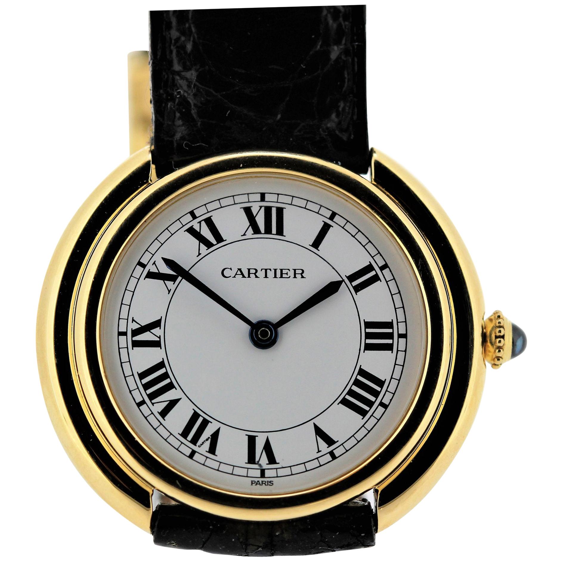 Vintage Cartier Paris Vendome Large Automatic Watch Circa 1978