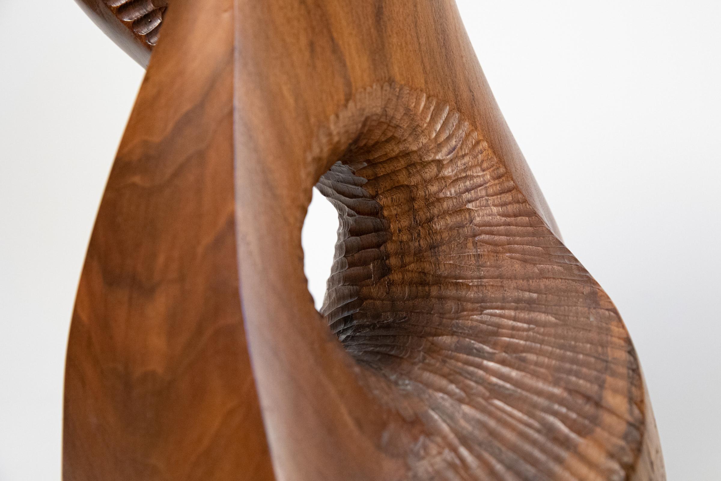 Vintage Large Carved Wood Abstract Sculpture Mid-Century Modern Brutalist 5