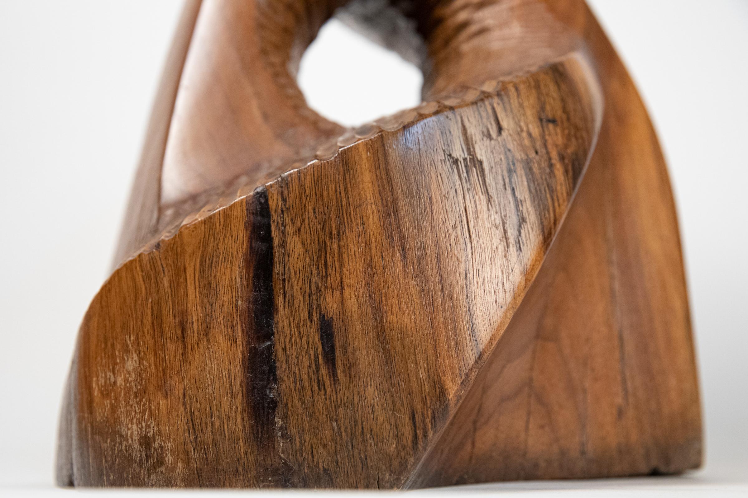 Vintage Large Carved Wood Abstract Sculpture Mid-Century Modern Brutalist 7