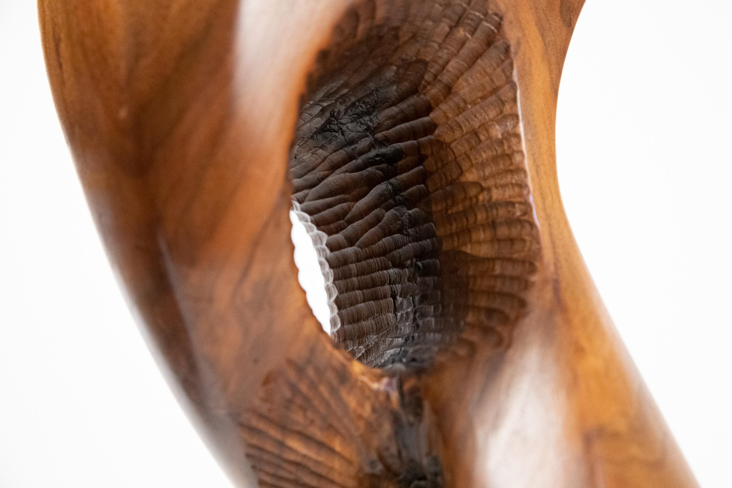 Vintage Large Carved Wood Abstract Sculpture Mid-Century Modern Brutalist 9