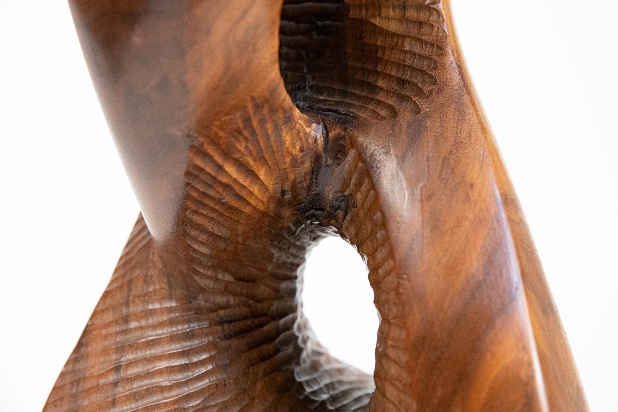 Vintage Large Carved Wood Abstract Sculpture Mid-Century Modern Brutalist 10