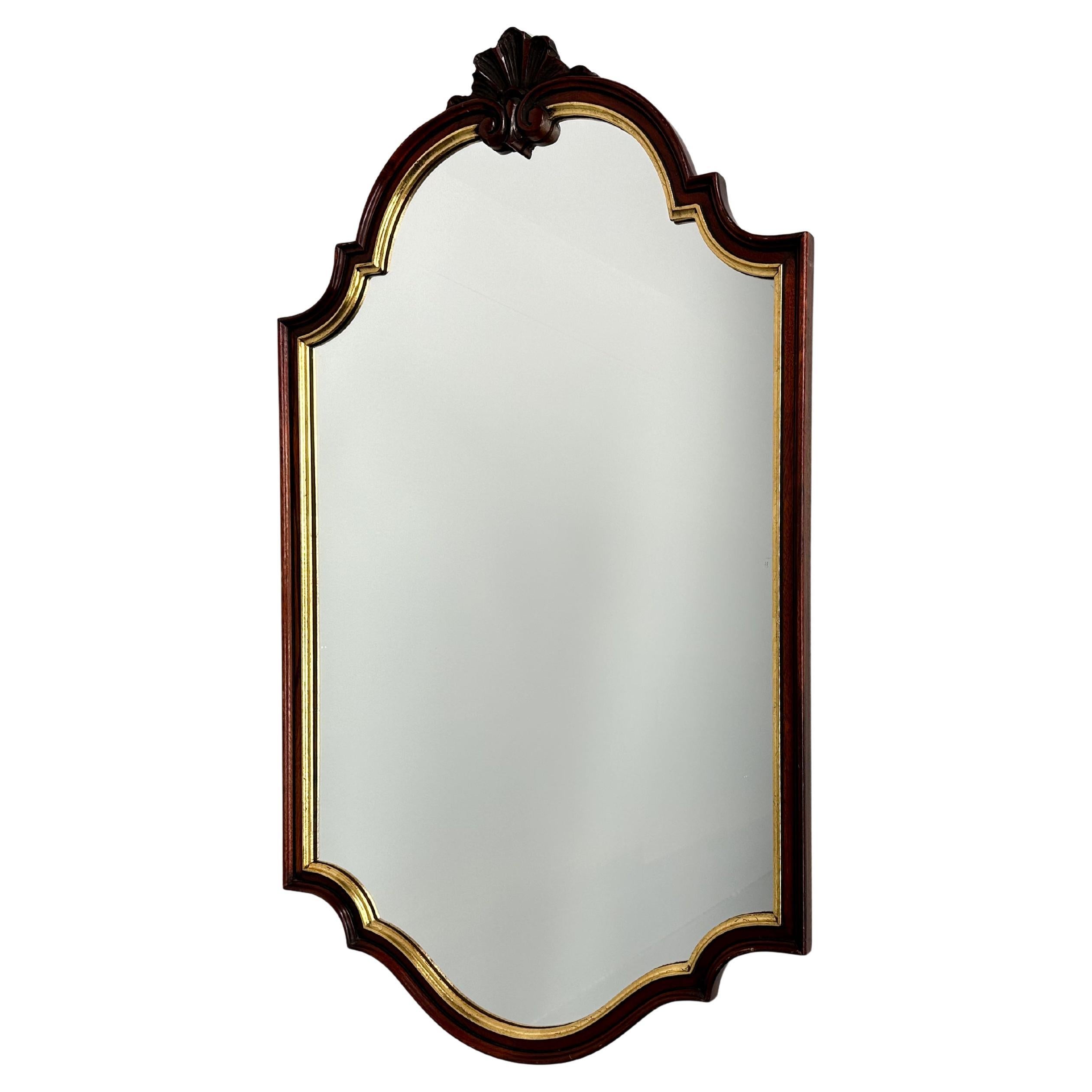 Vintage Large Carved Wood Framed Mirror