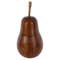 Vintage Large Carved Wood Pear Box By Maitland Smith