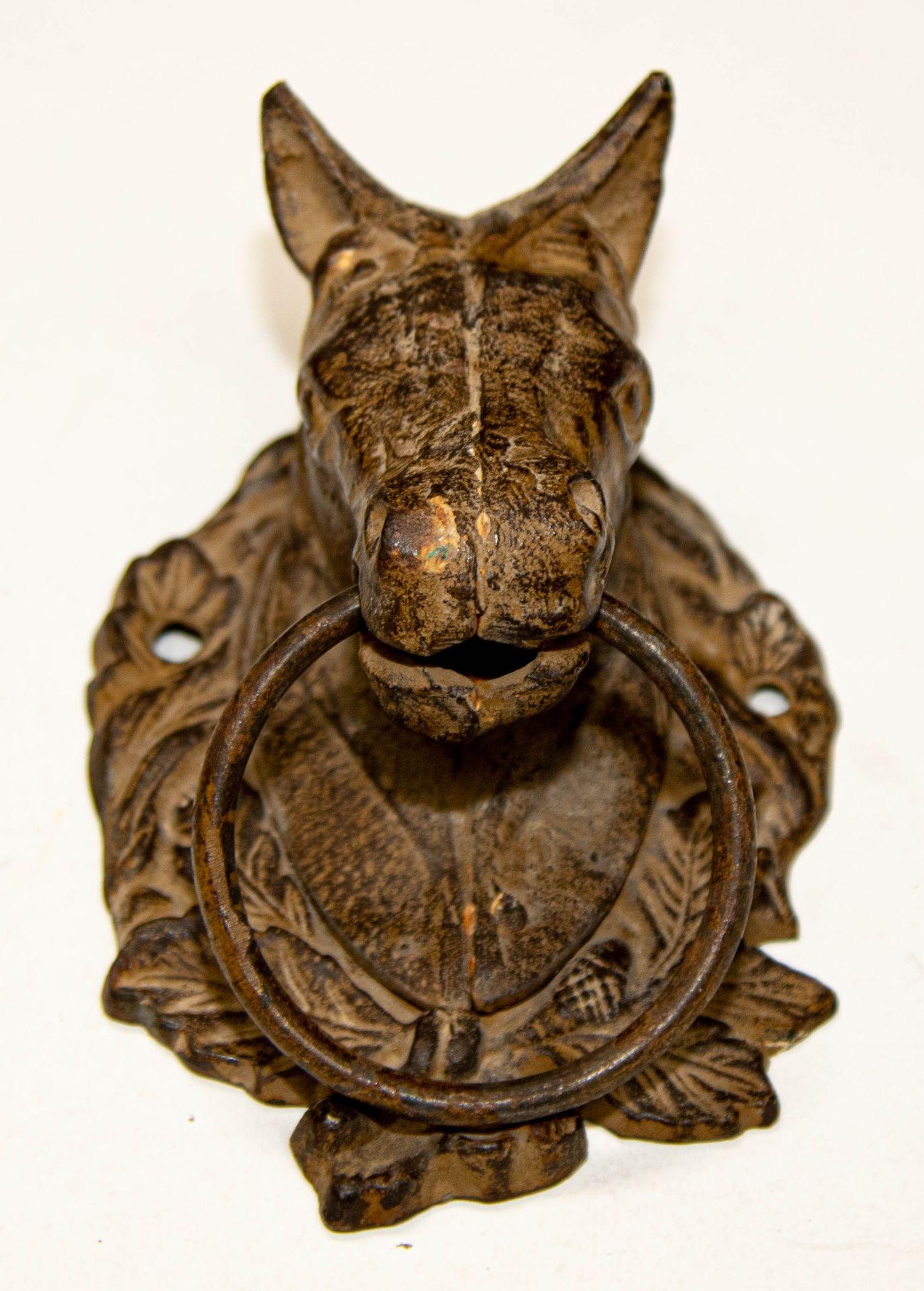 Rustic Vintage Large Cast Iron Horse Head Door Knocker Wall Mount with Ring