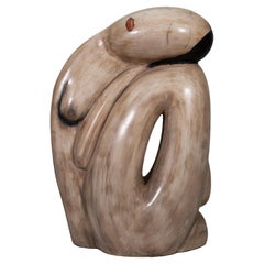 Vintage Large Ceramic Brancusi Style Nude Female Figure Ceramic Floor Sculpture
